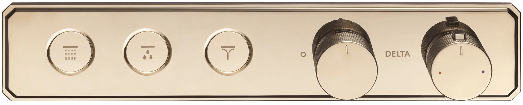 Traditional High Flow Push Button Thermostatic Trim - 3 Outlet