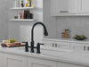 Two Handle Pull-Down Bridge Kitchen Faucet