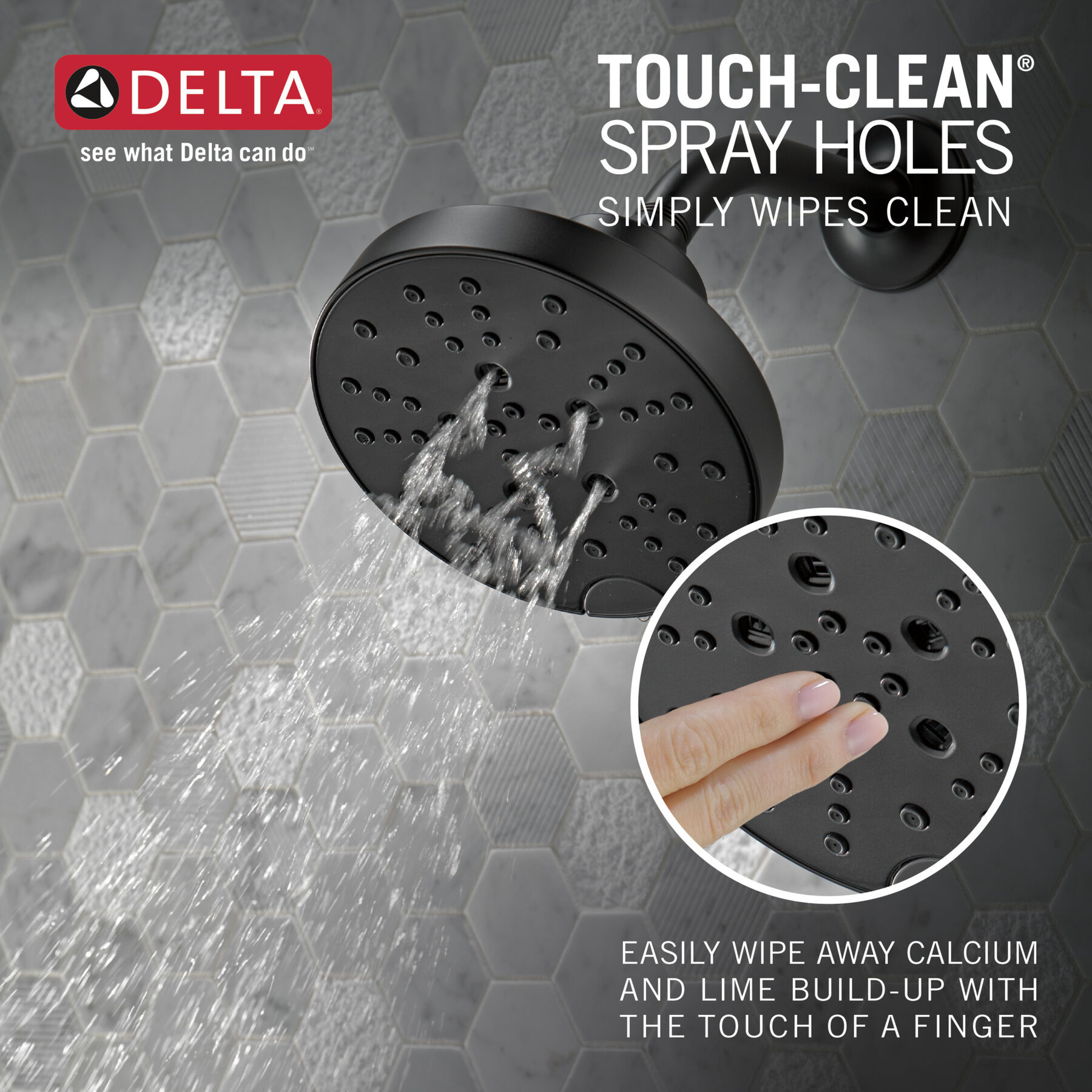 H2Okinetic&reg; 5-Setting Contemporary Raincan Shower Head