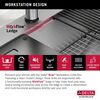 33&rdquo; Workstation Kitchen Sink Drop-In Top Mount 16 Gauge Stainless Steel Single Bowl with WorkFlow&trade; Ledge and Accessories