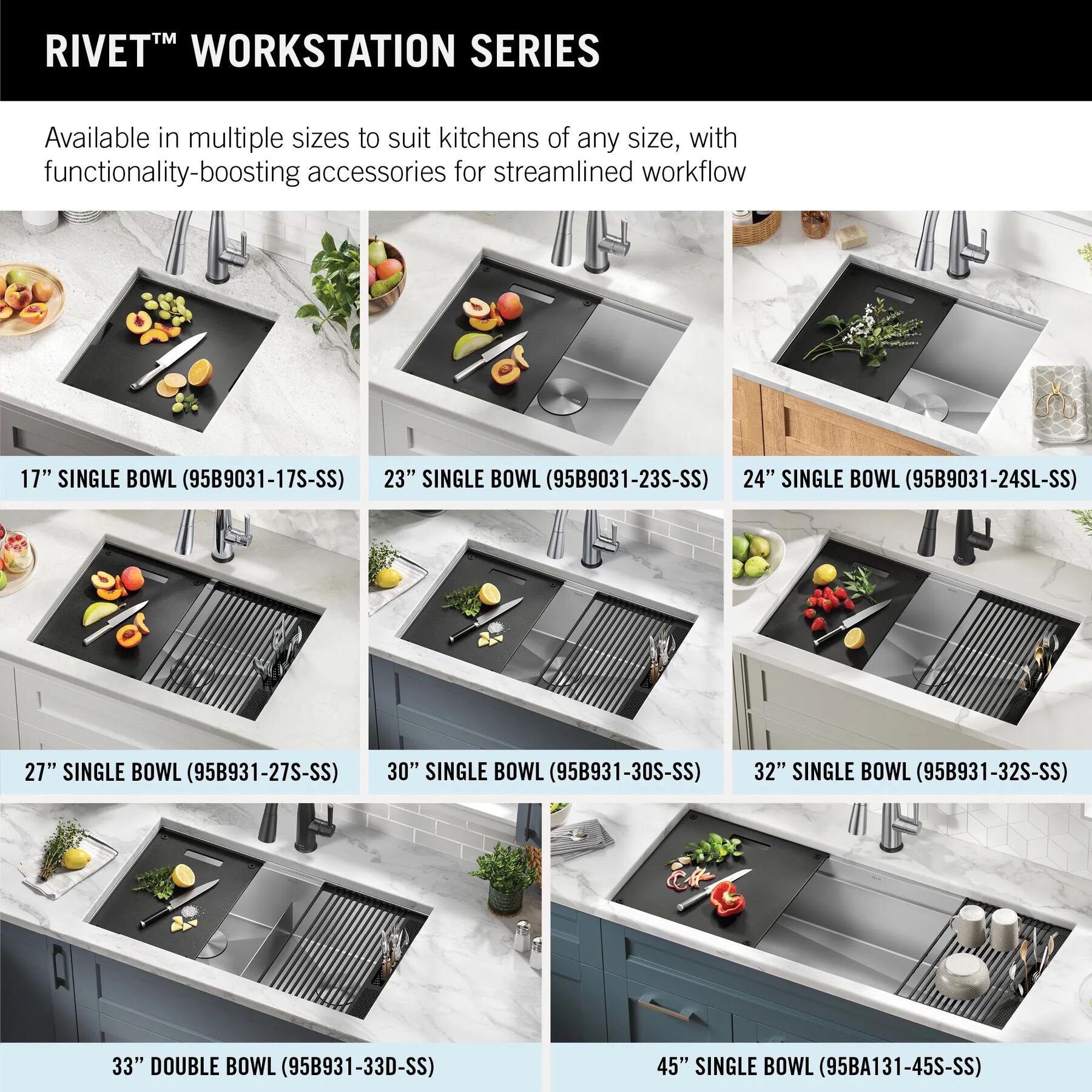 24&rdquo; Workstation Undermount Single Bowl 16 Gauge Stainless Steel Laundry Utility Kitchen Sink with WorkFlow&trade; Ledge and Accessories