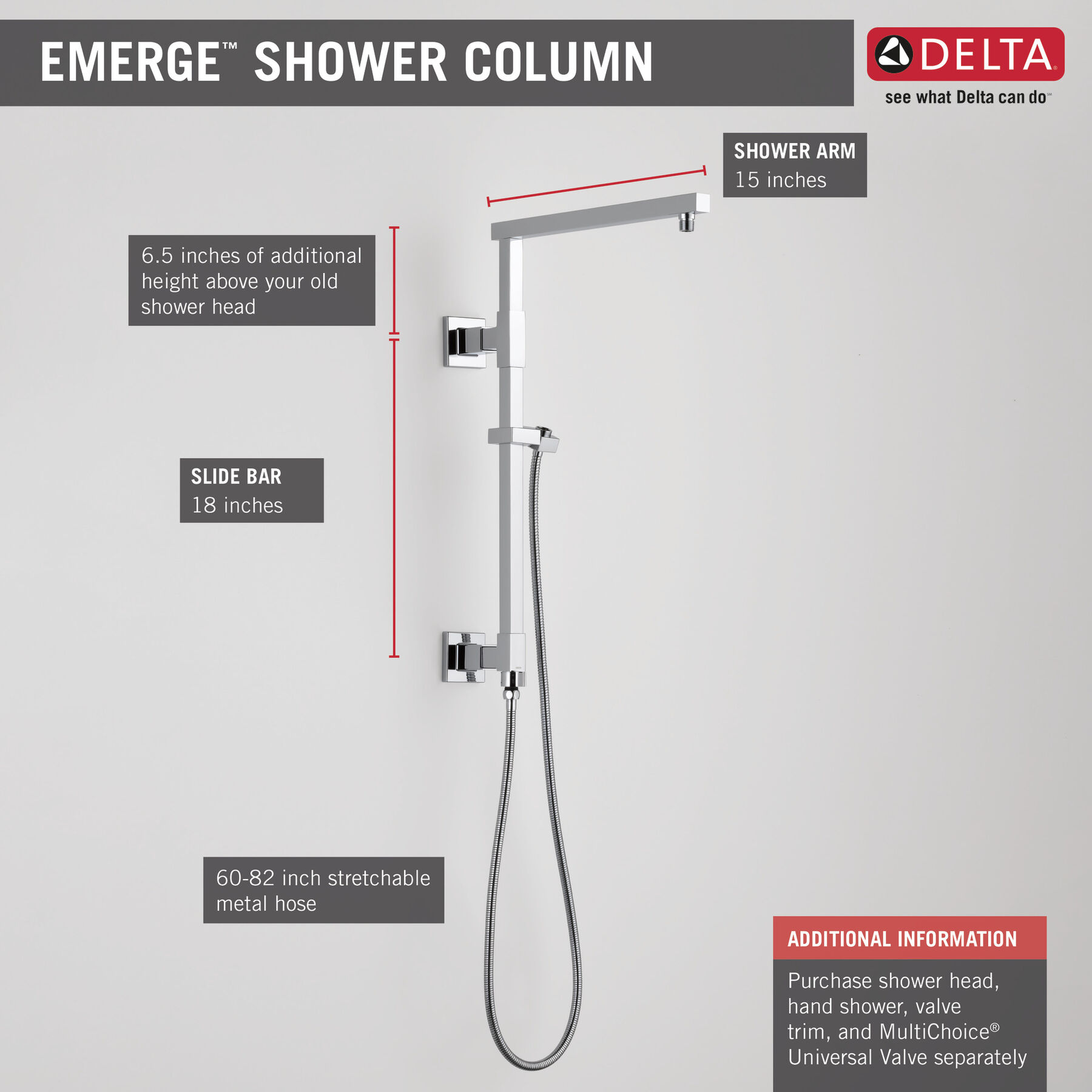 Shower Column 18" Angular