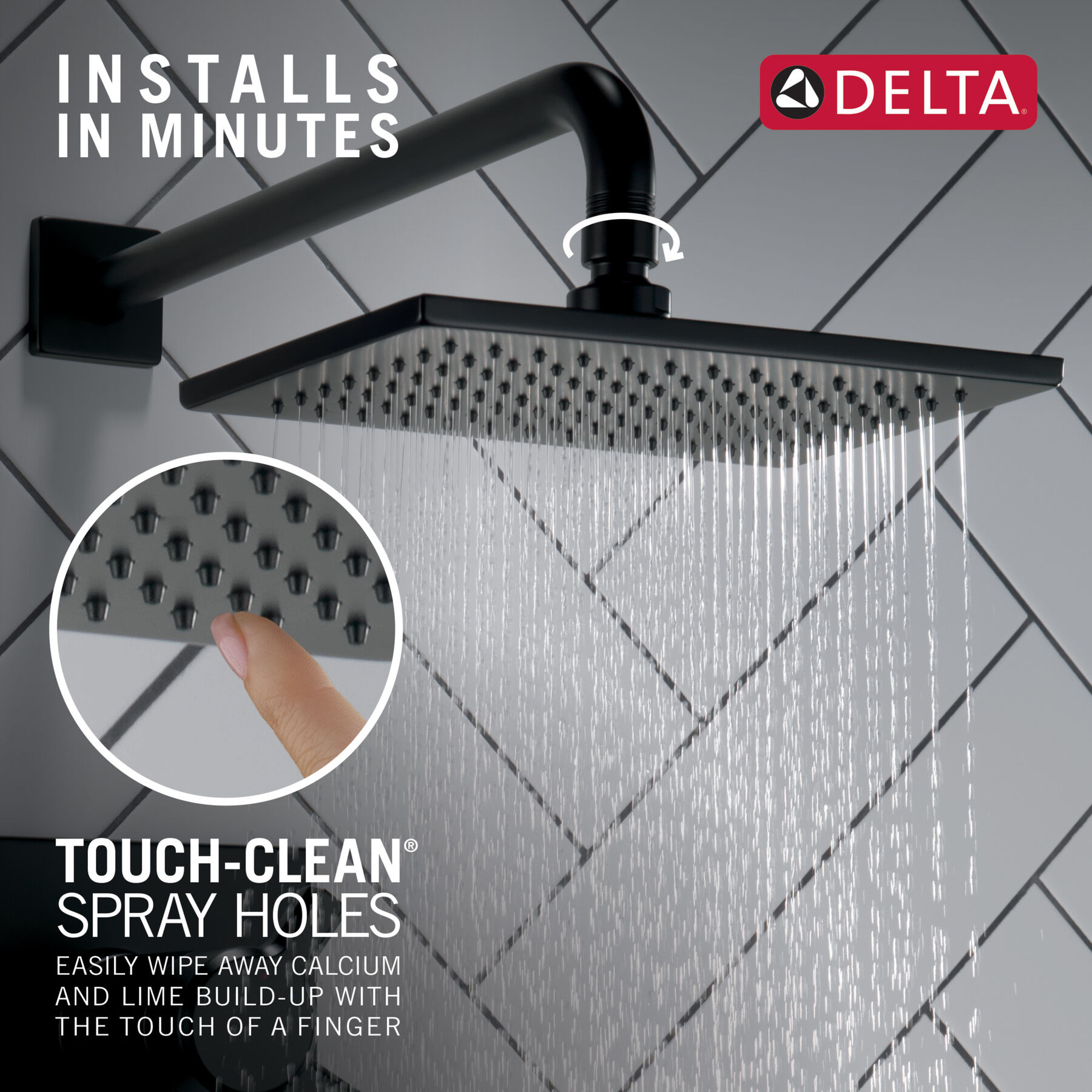 Single Setting Overhead Showerhead