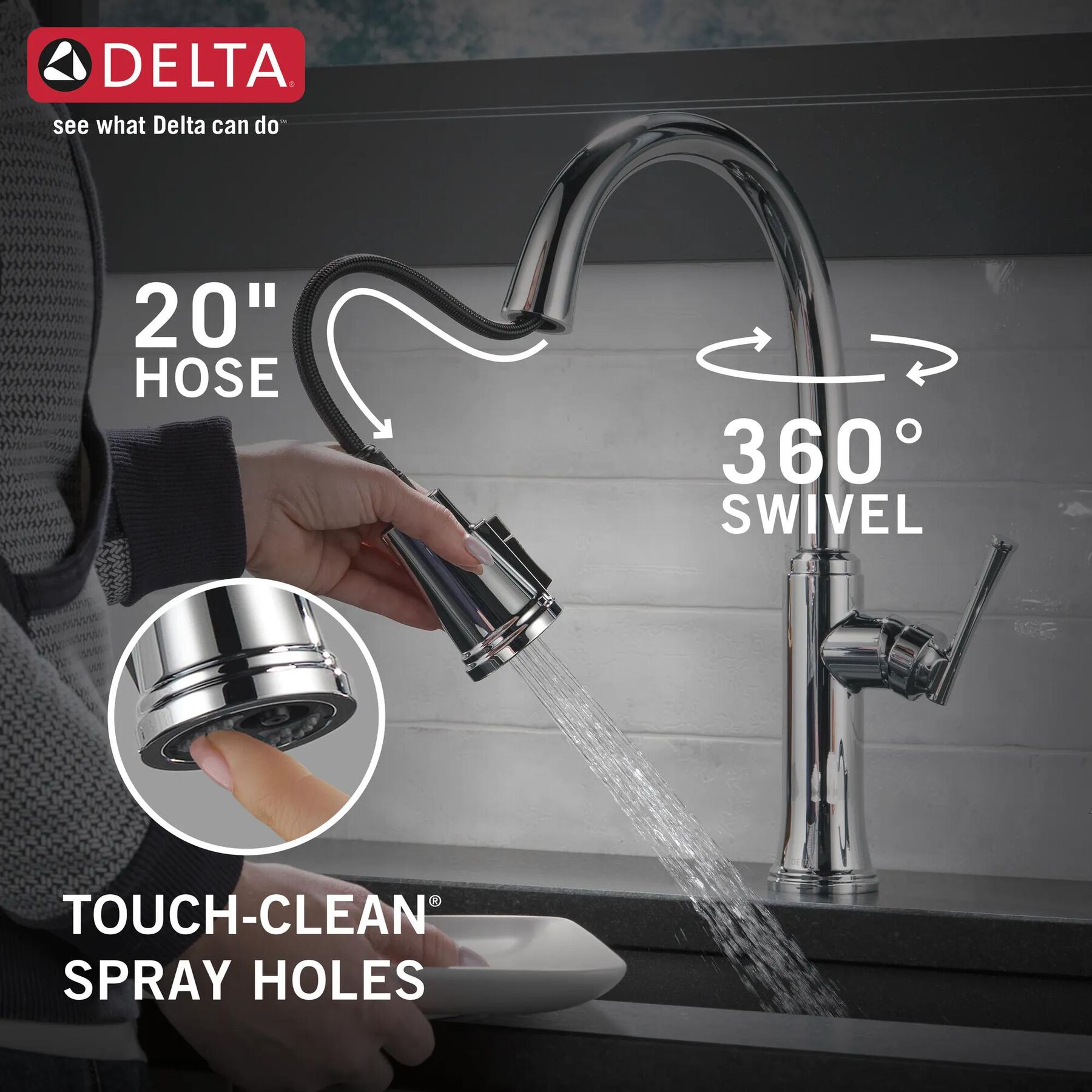 Single Handle Pull-Down Kitchen Faucet with Soap Dispenser and ShieldSpray Technology