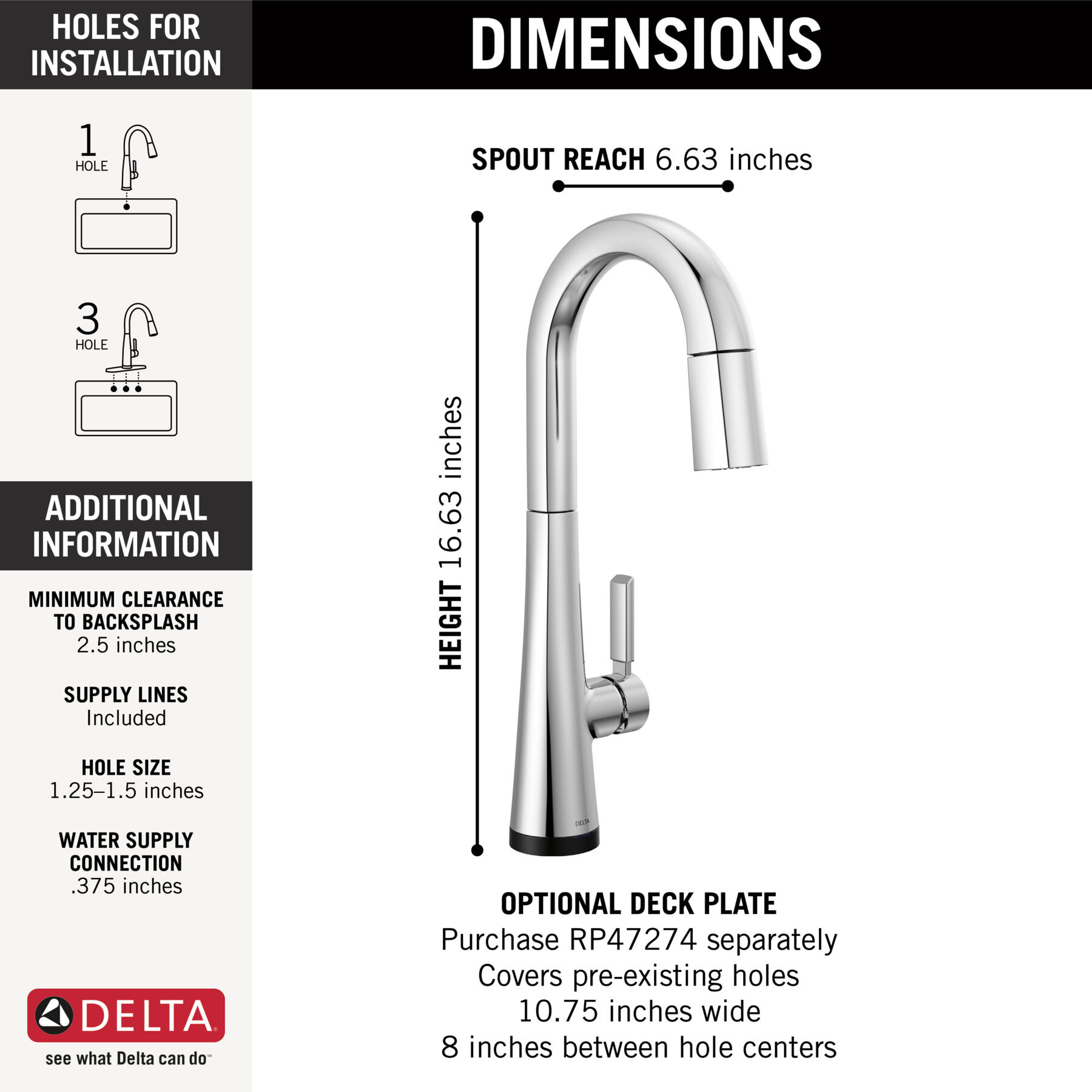 Single Handle Pull-Down Bar/Prep Faucet with Touch<sub>2</sub>O&reg; Technology