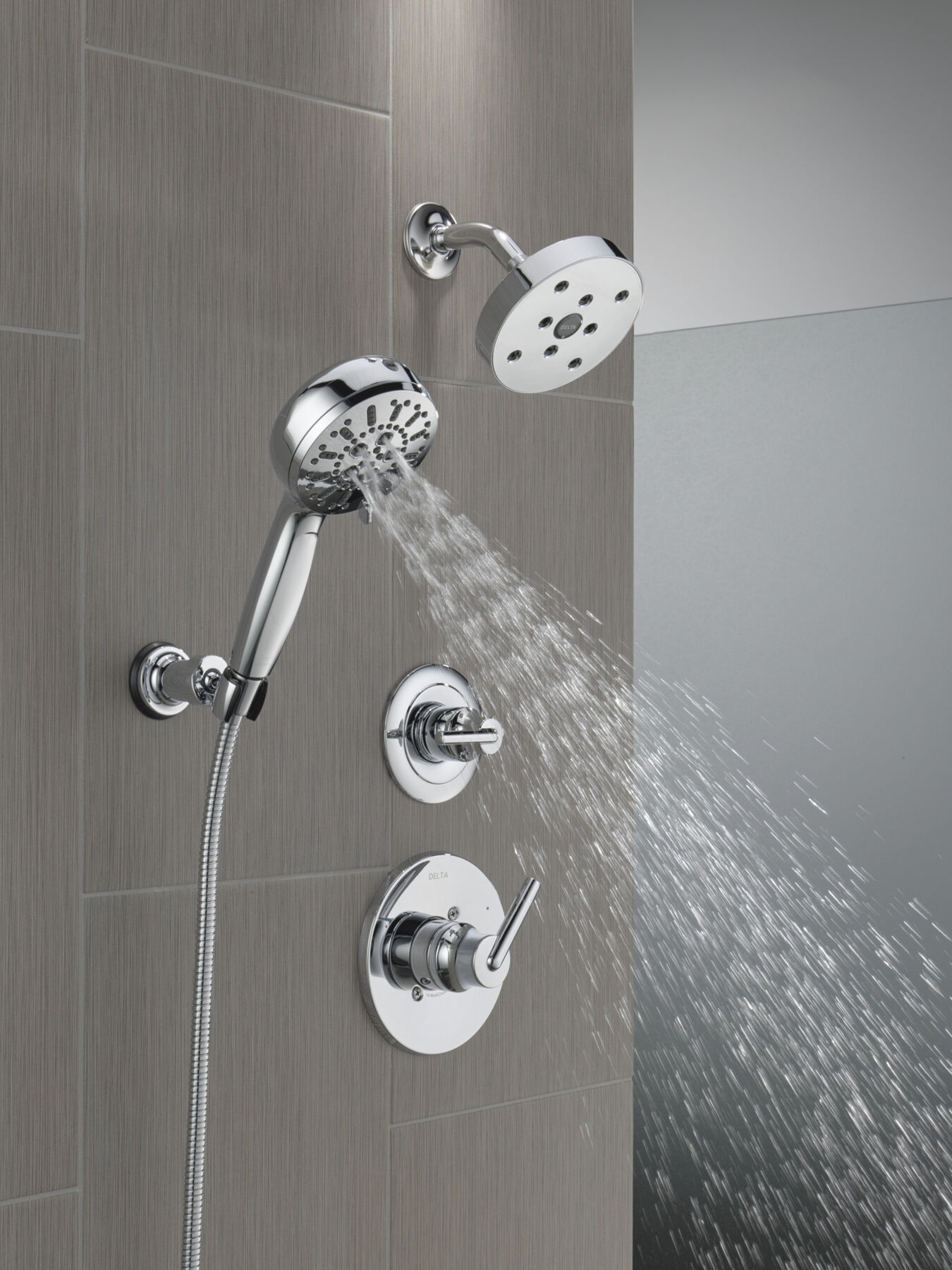 7-Setting Wall Mount Hand Shower with Cleaning Spray