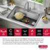 33&rdquo; Drop-In Undermount Stainless Steel Single Bowl Kitchen Sink with Accessories