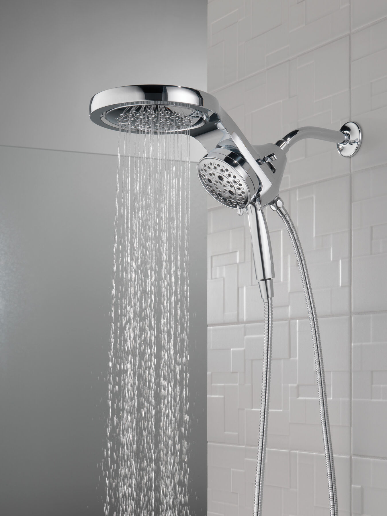 HydroRain&reg; H<sub>2</sub>Okinetic&reg; 5-Setting Two-in-One Shower Head