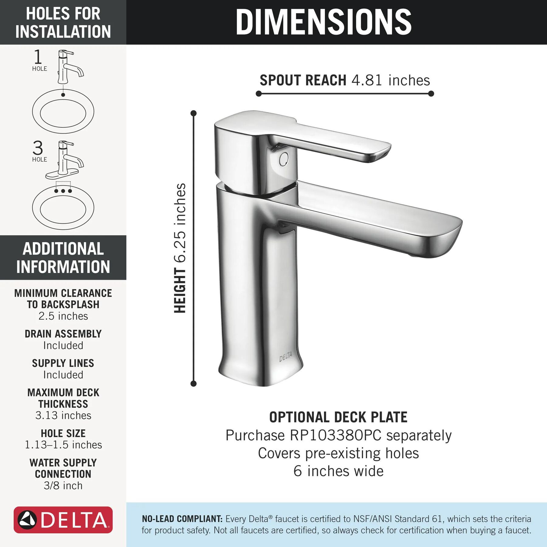 Single Handle Project-Pack Bathroom Faucet