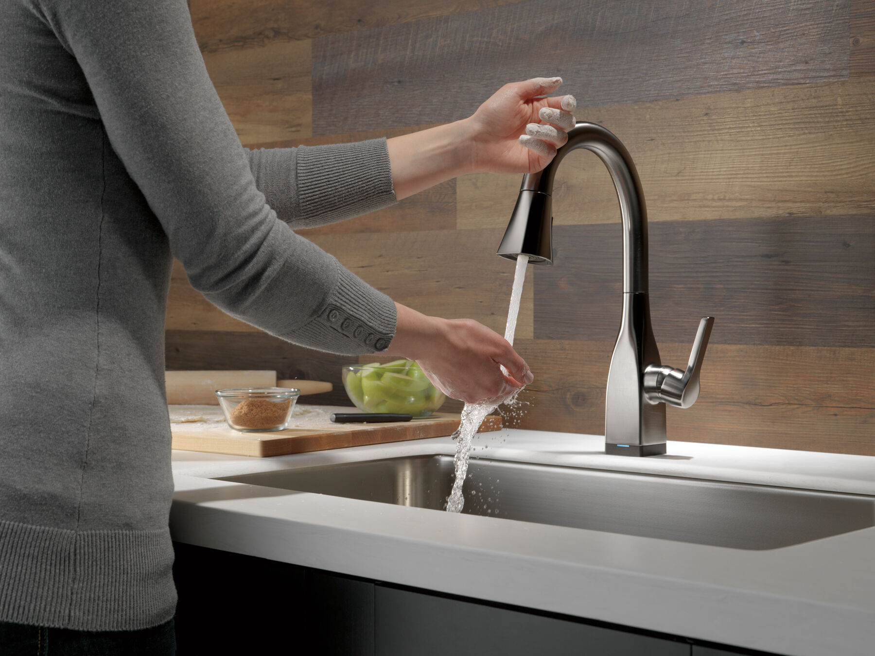 Single Handle Pull-Down Bar/Prep Faucet with Touch