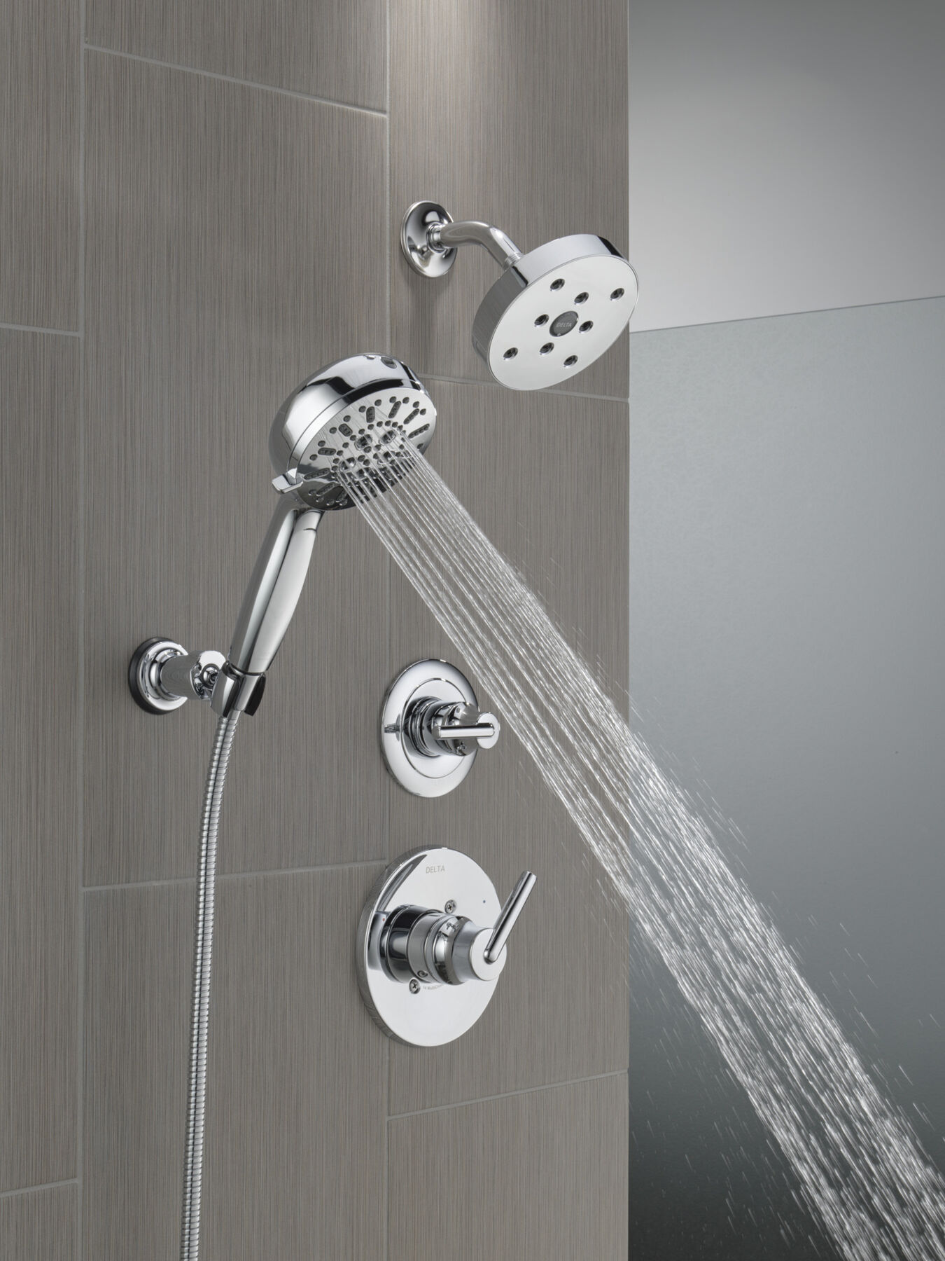 7-Setting Wall Mount Hand Shower with Cleaning Spray