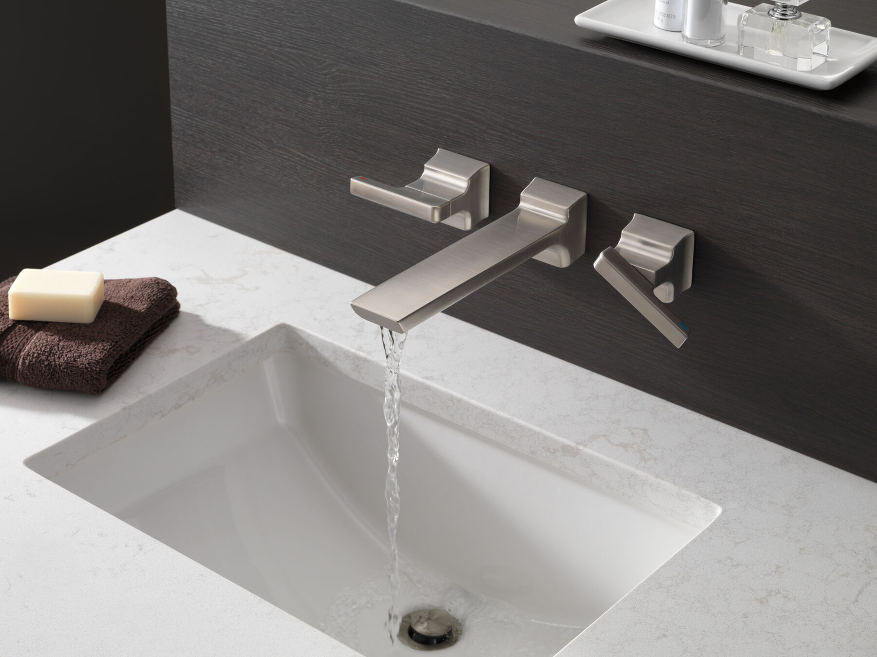 Two Handle Wall Mount Bathroom Faucet Trim (Recertified)