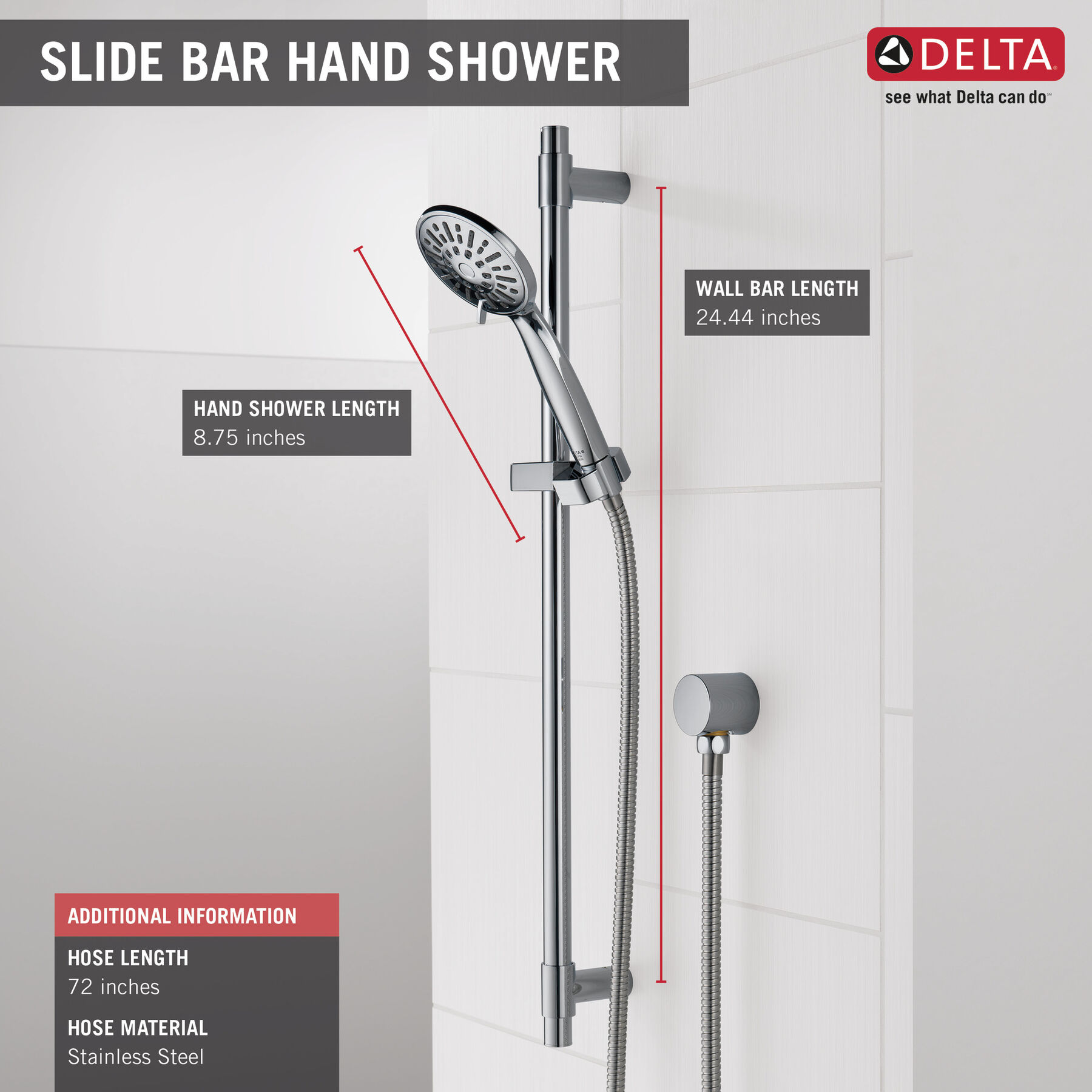Hand Shower 1.75 GPM w/Slide Bar 4S