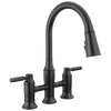 Two Handle Pull-Down Bridge Kitchen Faucet