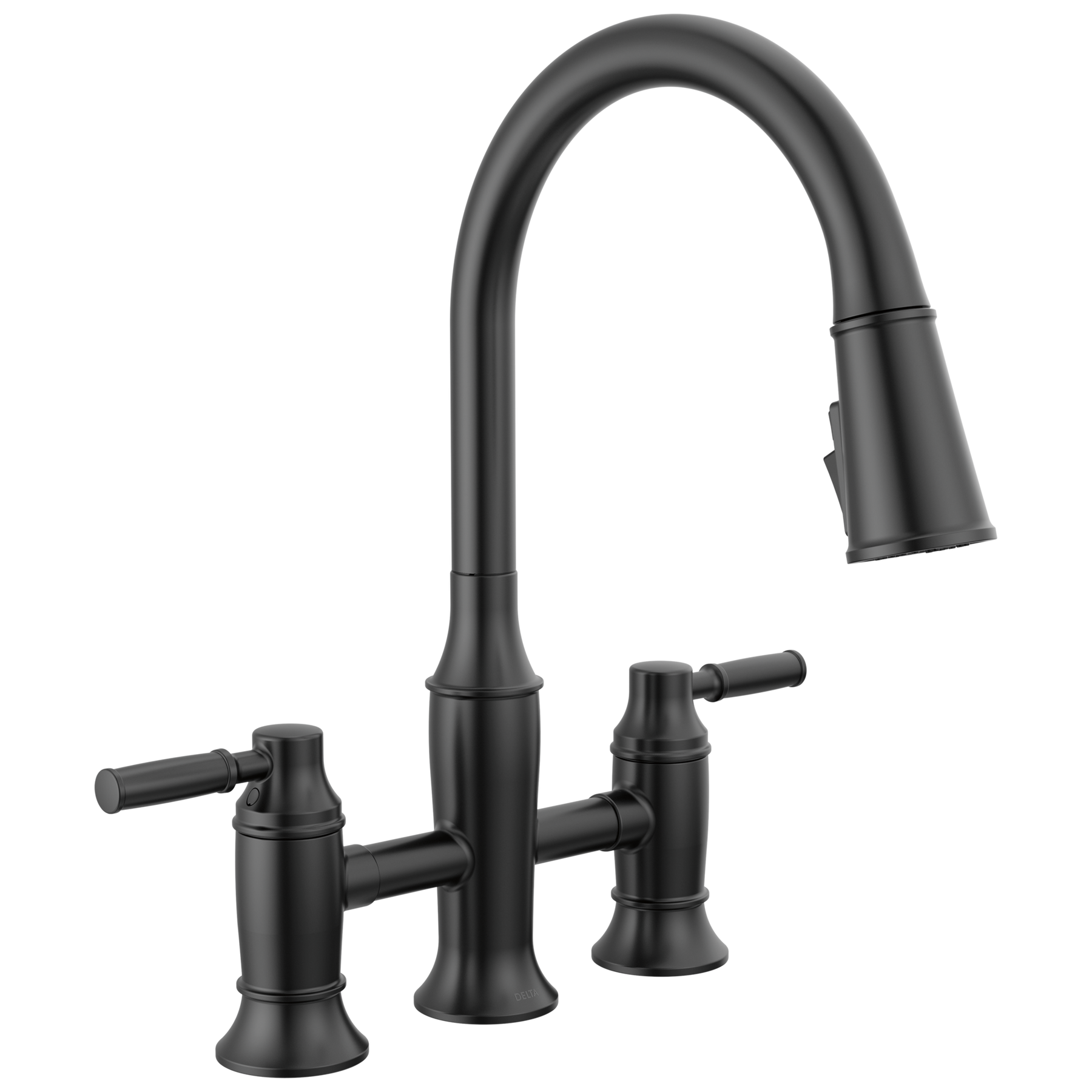 Two Handle Pull-Down Bridge Kitchen Faucet