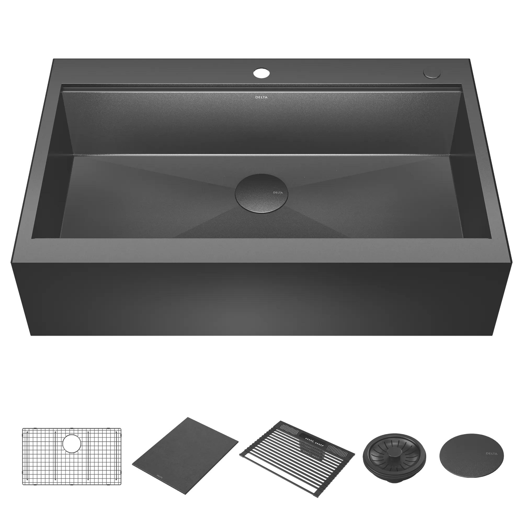36&rdquo; Retrofit Farmhouse Apron Front 16 Gauge Workstation Kitchen Sink Single Bowl in with WorkFlow&trade; Ledge and&nbsp;Accessories for Top Mount Drop-In Installation