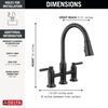 Two Handle Pull-Down Bridge Kitchen Faucet