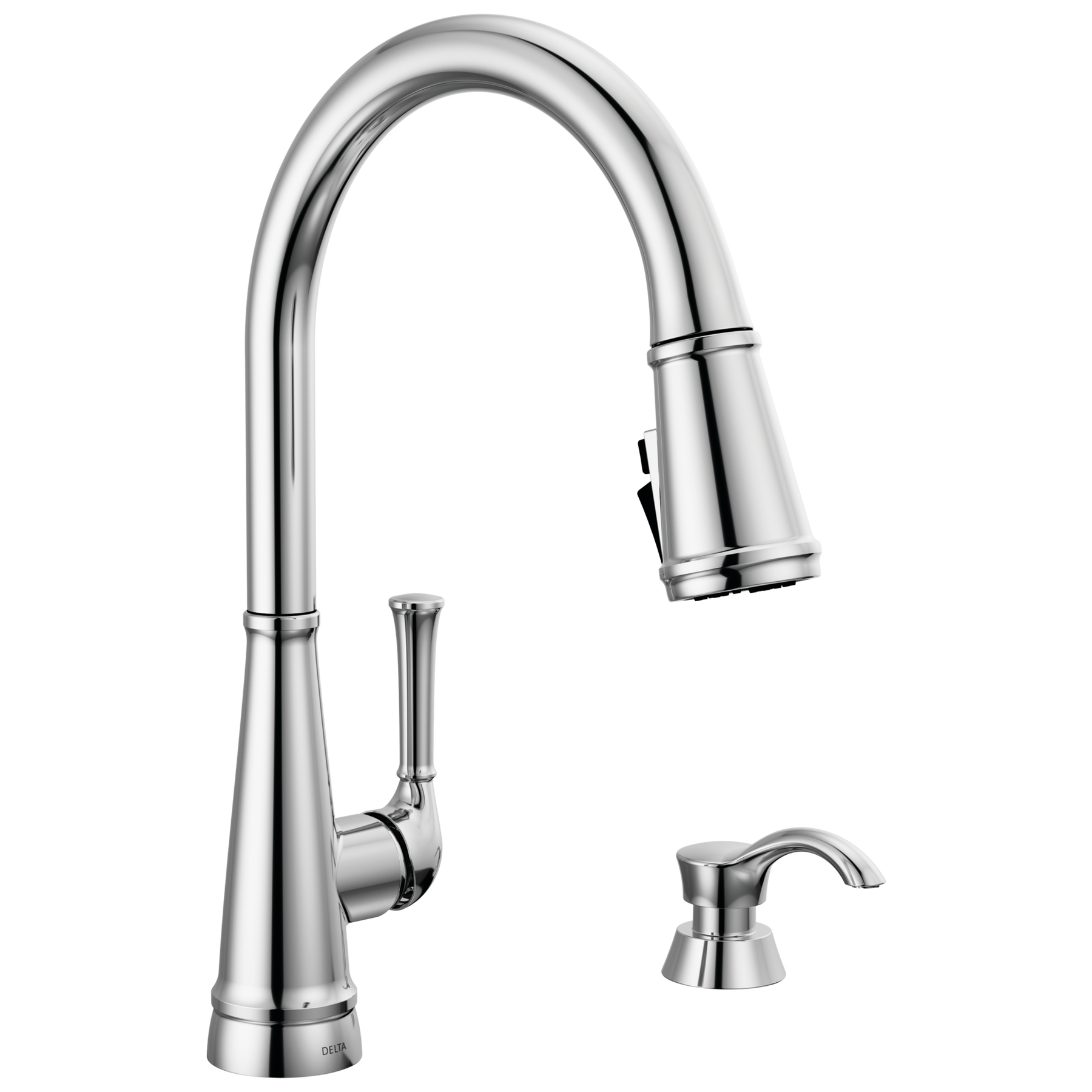 Single Handle Pull-Down Kitchen Faucet with Soap Dispenser and ShieldSpray&reg; Technology