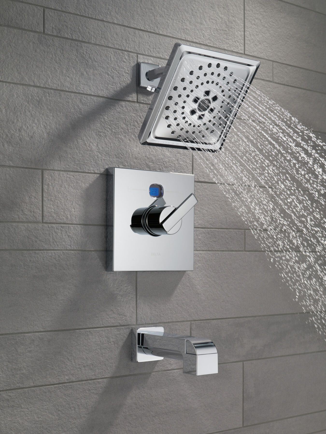 Angular Modern Temp2O&reg; 14 Series Tub & Shower Trim