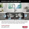 33&rdquo; Undermount 16 Gauge Workstation Kitchen Sink Double Bowl with WorkFlow&trade; Ledge and Accessories