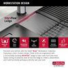 30&rdquo; Workstation Kitchen Sink&nbsp;Drop-In Top Mount&nbsp;16 Gauge&nbsp;Stainless Steel Single Bowl with&nbsp;WorkFlow&trade; Ledge&nbsp;and Accessories