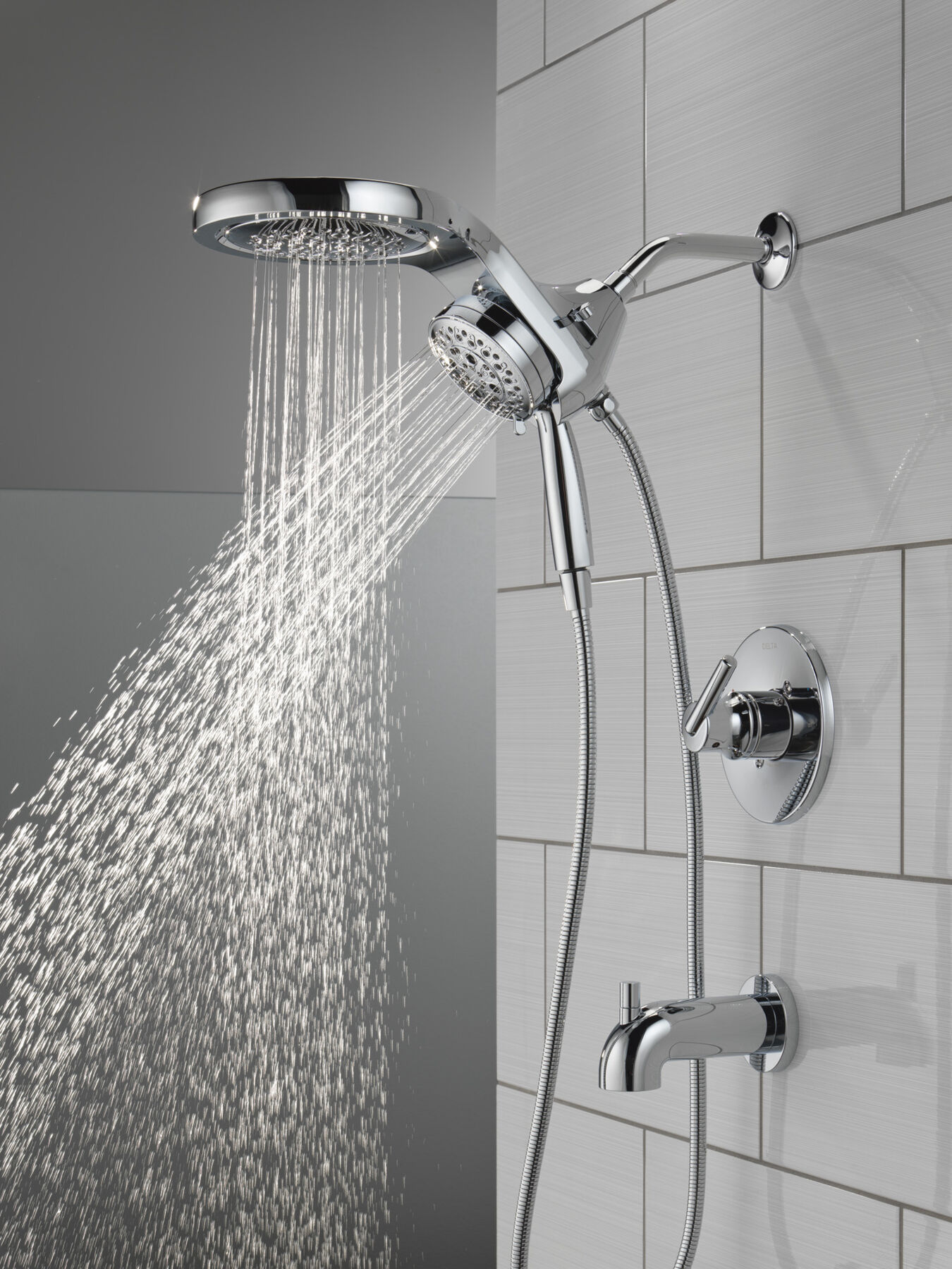 HydroRain&reg; H<sub>2</sub>Okinetic&reg; 5-Setting Two-in-One Shower Head