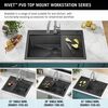 25&rdquo; Drop-In Top Mount&nbsp;16 Gauge Workstation Kitchen Sink Single Bowl&nbsp;with WorkFlow&trade; Ledge and Accessories