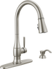 Single Handle Pull-Down Kitchen Faucet with Soap Dispenser and ShieldSpray Technology
