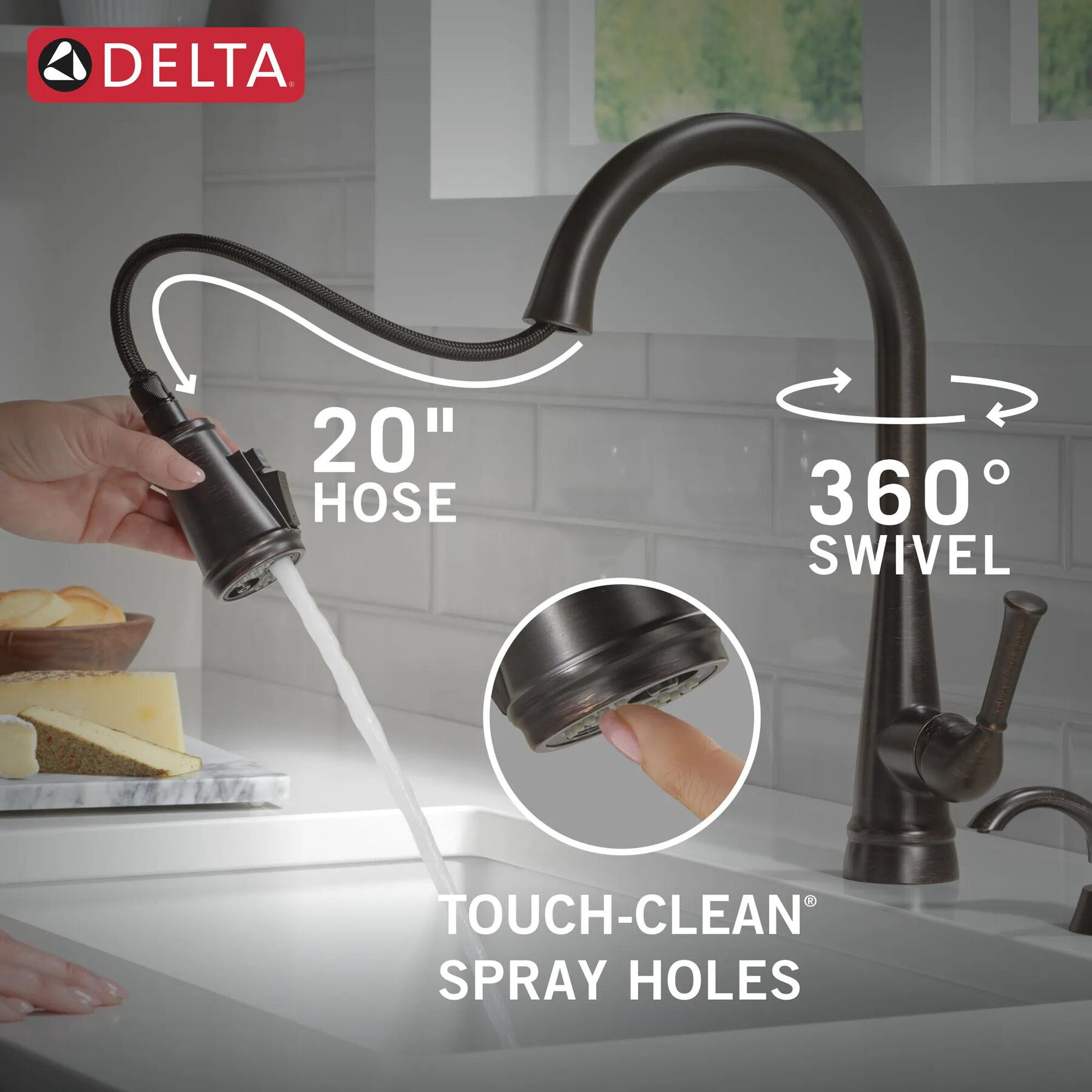 Single Handle Pull-Down Kitchen Faucet with Soap Dispenser and ShieldSpray&reg; Technology