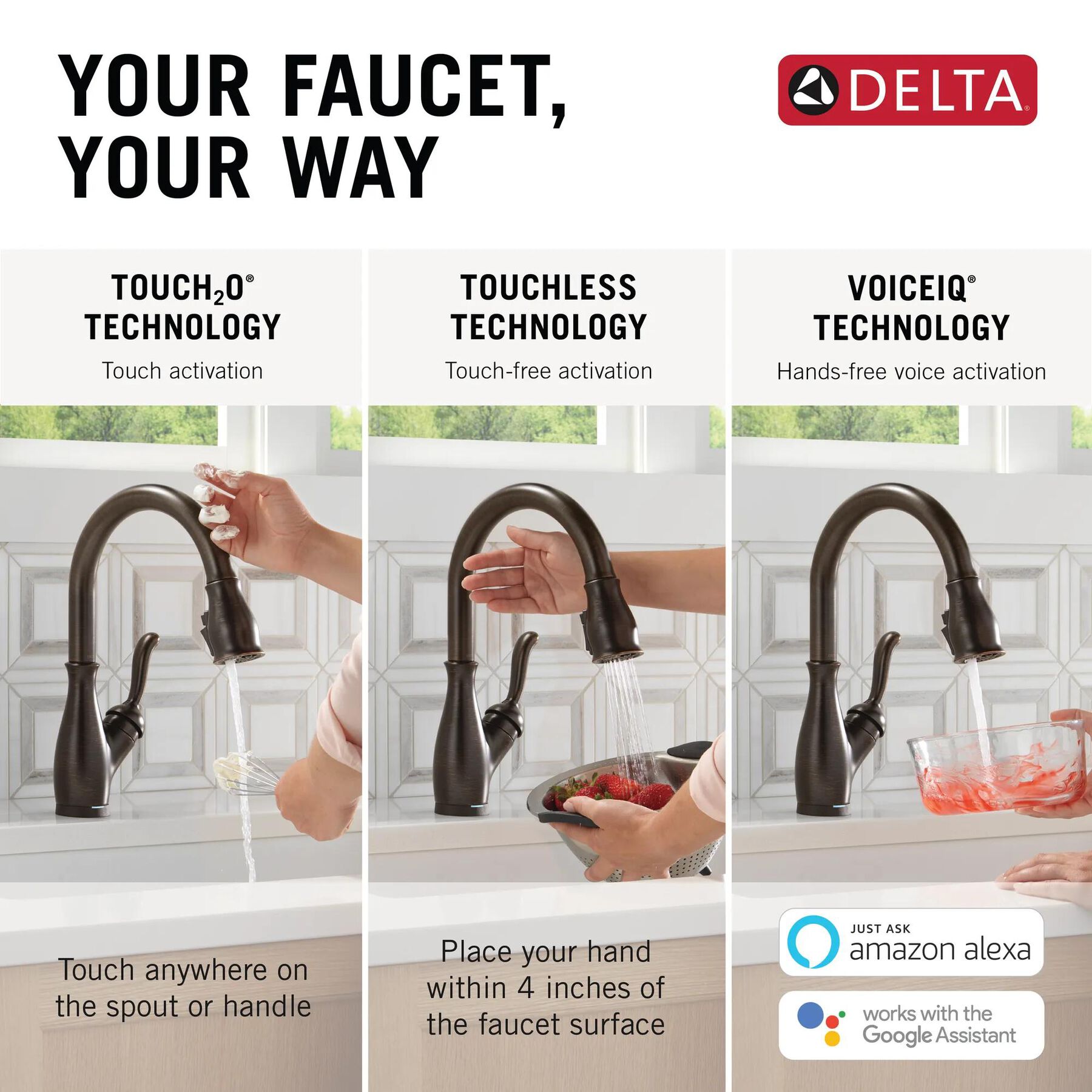 VoiceIQ&reg; Kitchen Faucet with Touch<sub>2</sub>O&reg; Technology with Touchless Technology