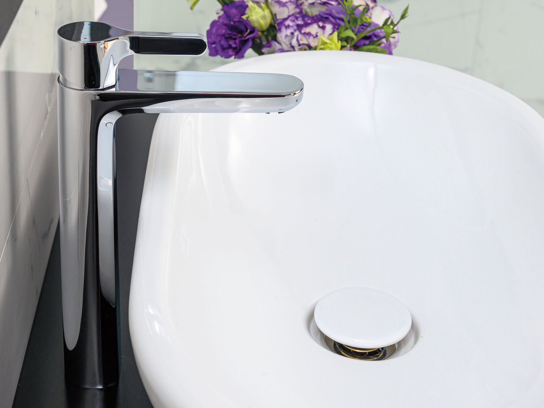 Single Handle Single Hole Vessel Lavatory Faucet - Less Pop-Up