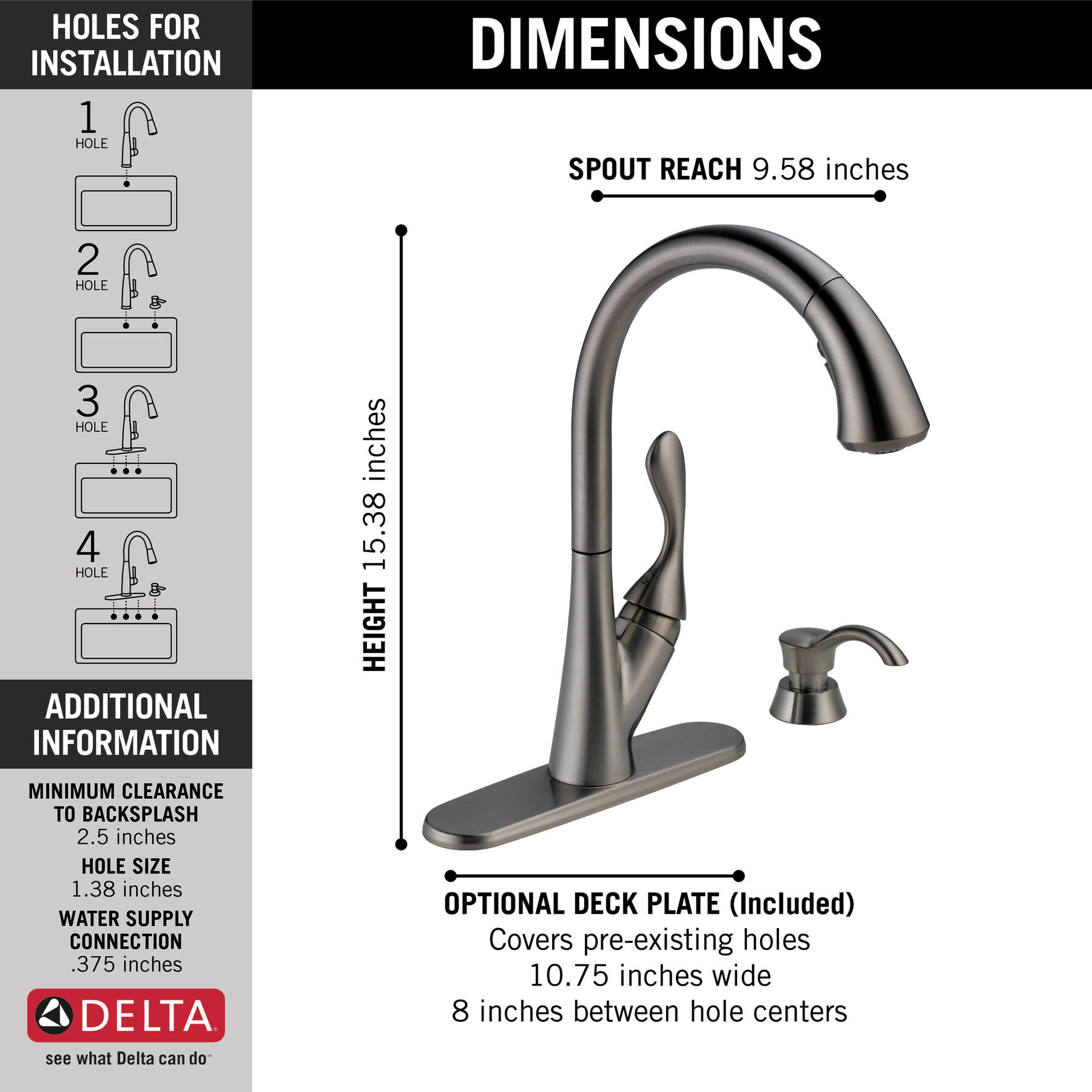 Single Handle Pull-Down Kitchen Faucet with Soap Dispenser and ShieldSpray&reg; Technology