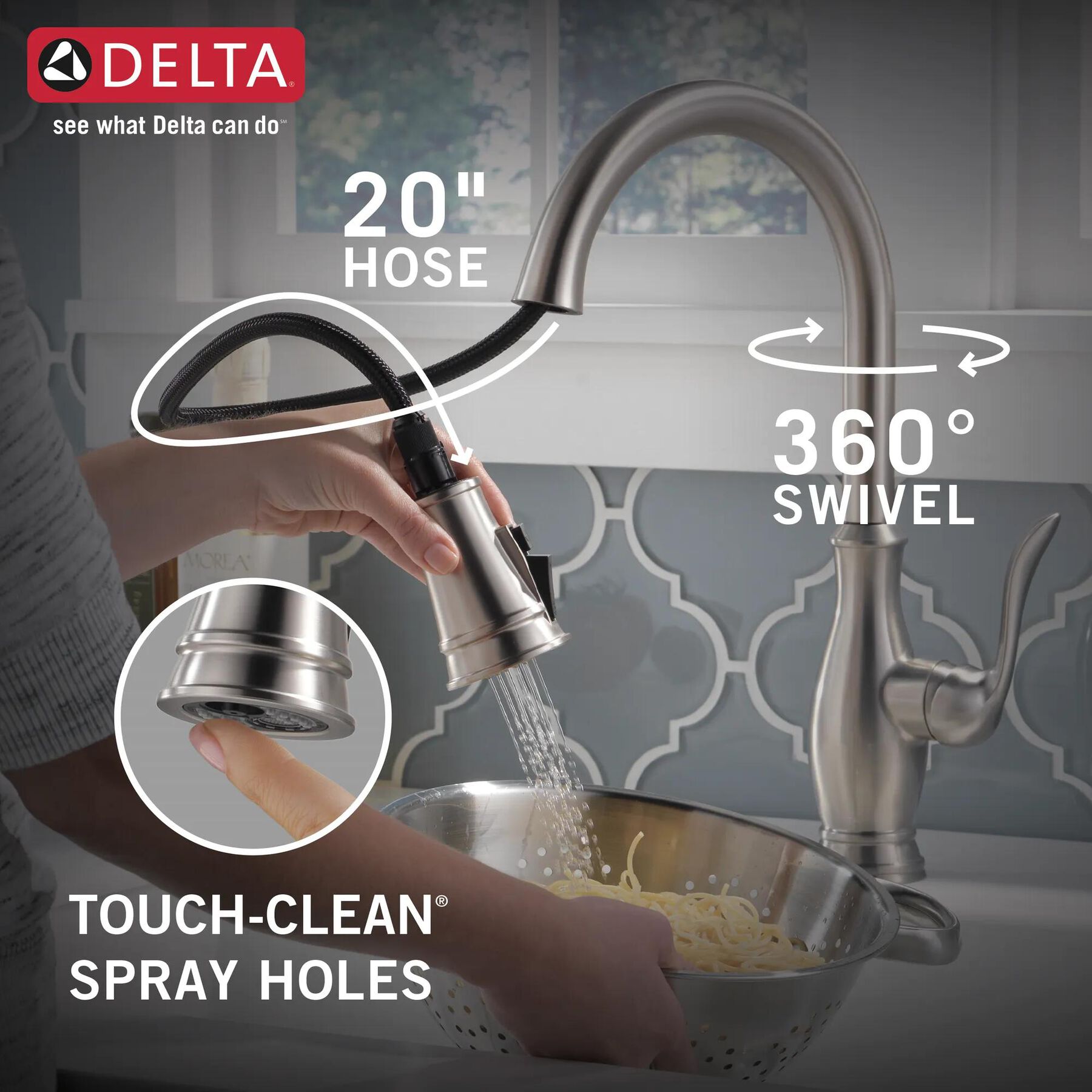 Single Handle Pull-Down Kitchen Faucet with Soap Dispenser and ShieldSpray