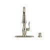 Single Handle Pull-Down Kitchen Faucet with Soap Dispenser and ShieldSpray