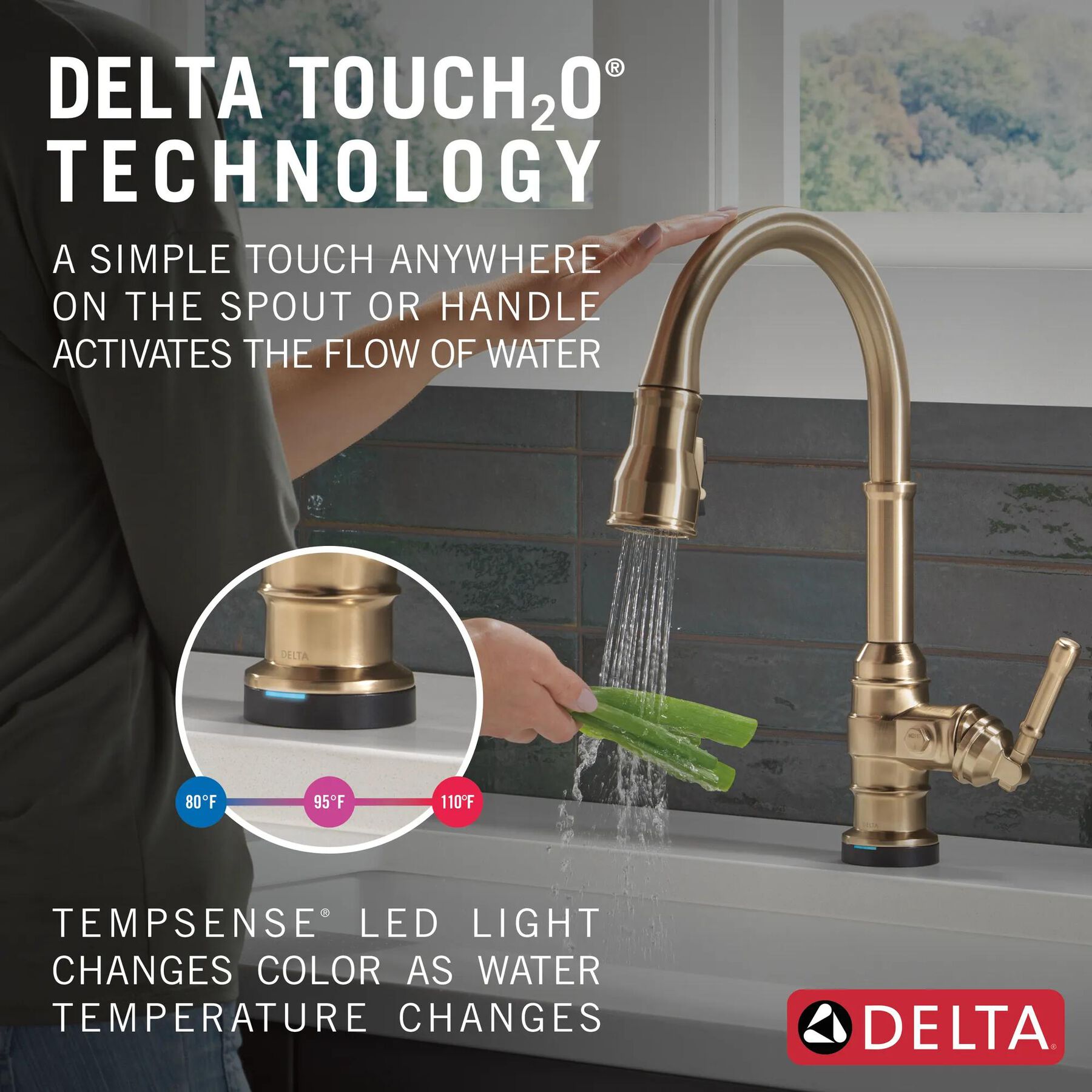 Touch<sub>2</sub>O&reg; Technology Kitchen Faucet with Touchless Technology