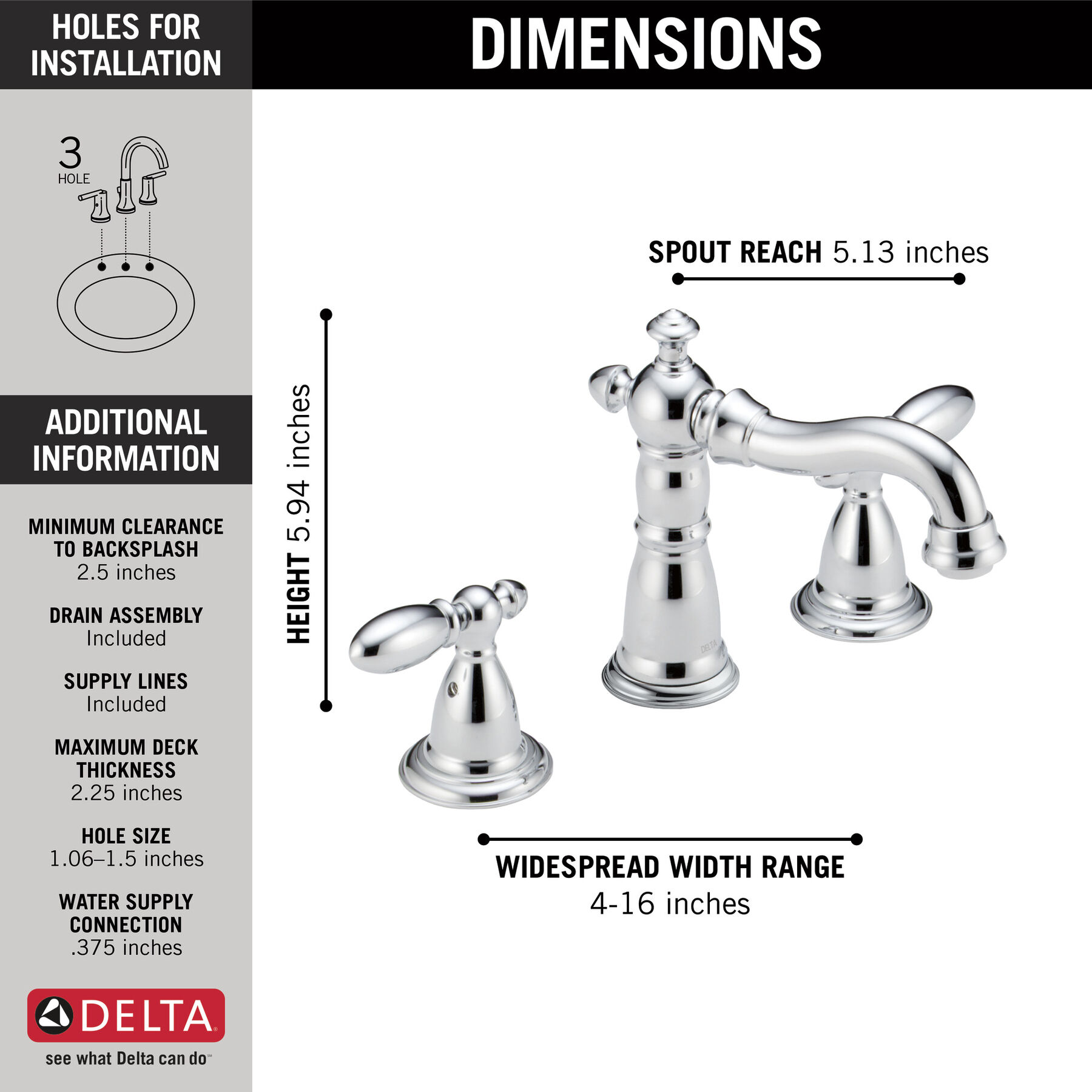 Two Handle Widespread Bathroom Faucet