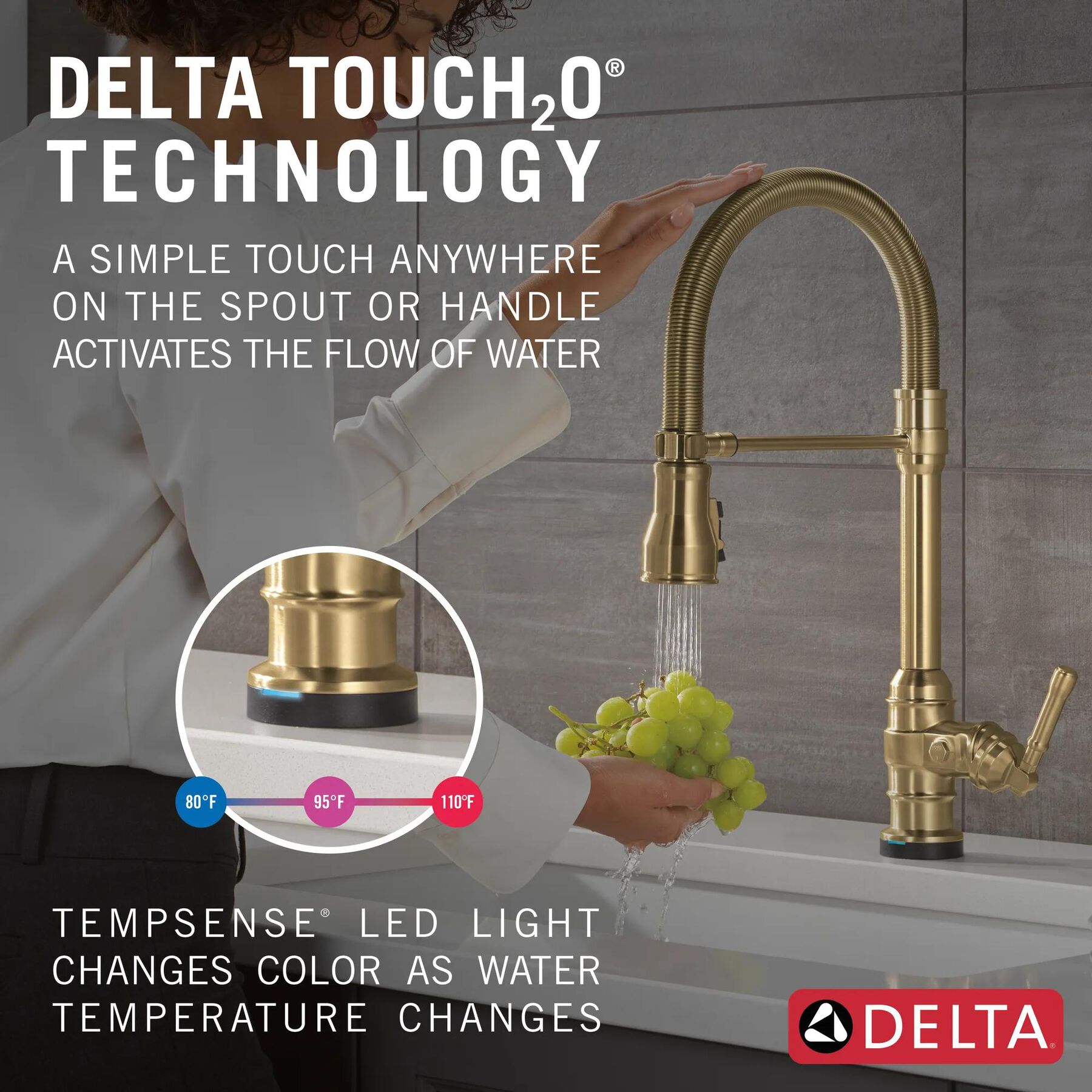 Touch<sub>2</sub>O&reg; Technology Kitchen Faucet with Touchless Technology