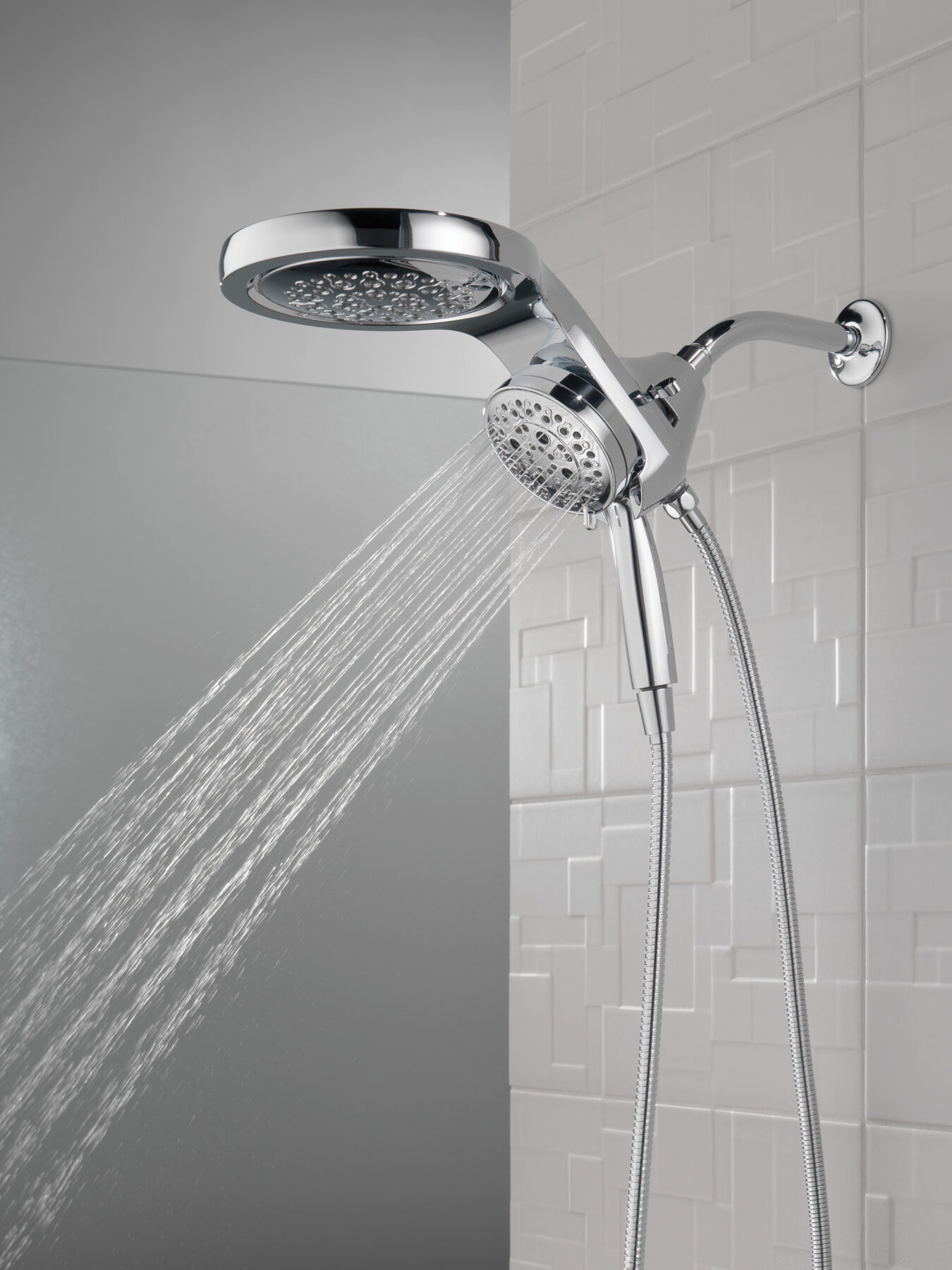 HydroRain&reg; H<sub>2</sub>Okinetic&reg; 5-Setting Two-in-One Shower Head