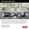 45&rdquo; Workstation Undermount Single Bowl 16 Gauge Stainless Steel Kitchen Sink with 2-Tier&nbsp;WorkFlow&trade; Ledge and Accessories