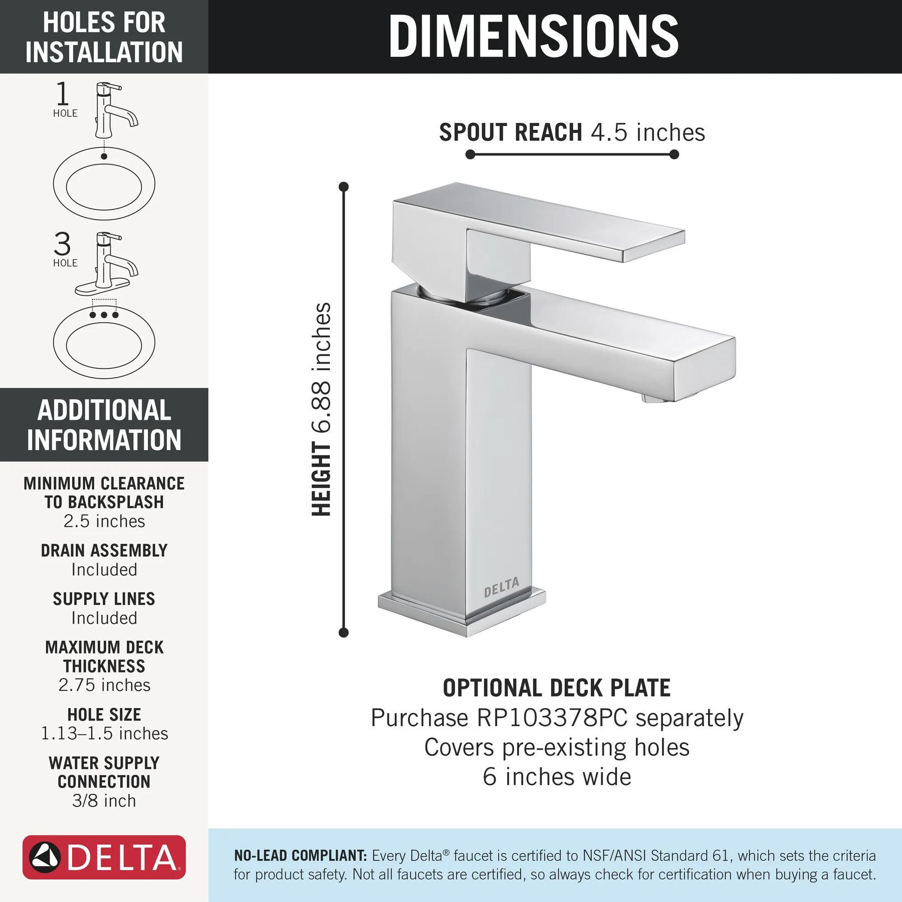 Single Handle Project-Pack Bathroom Faucet