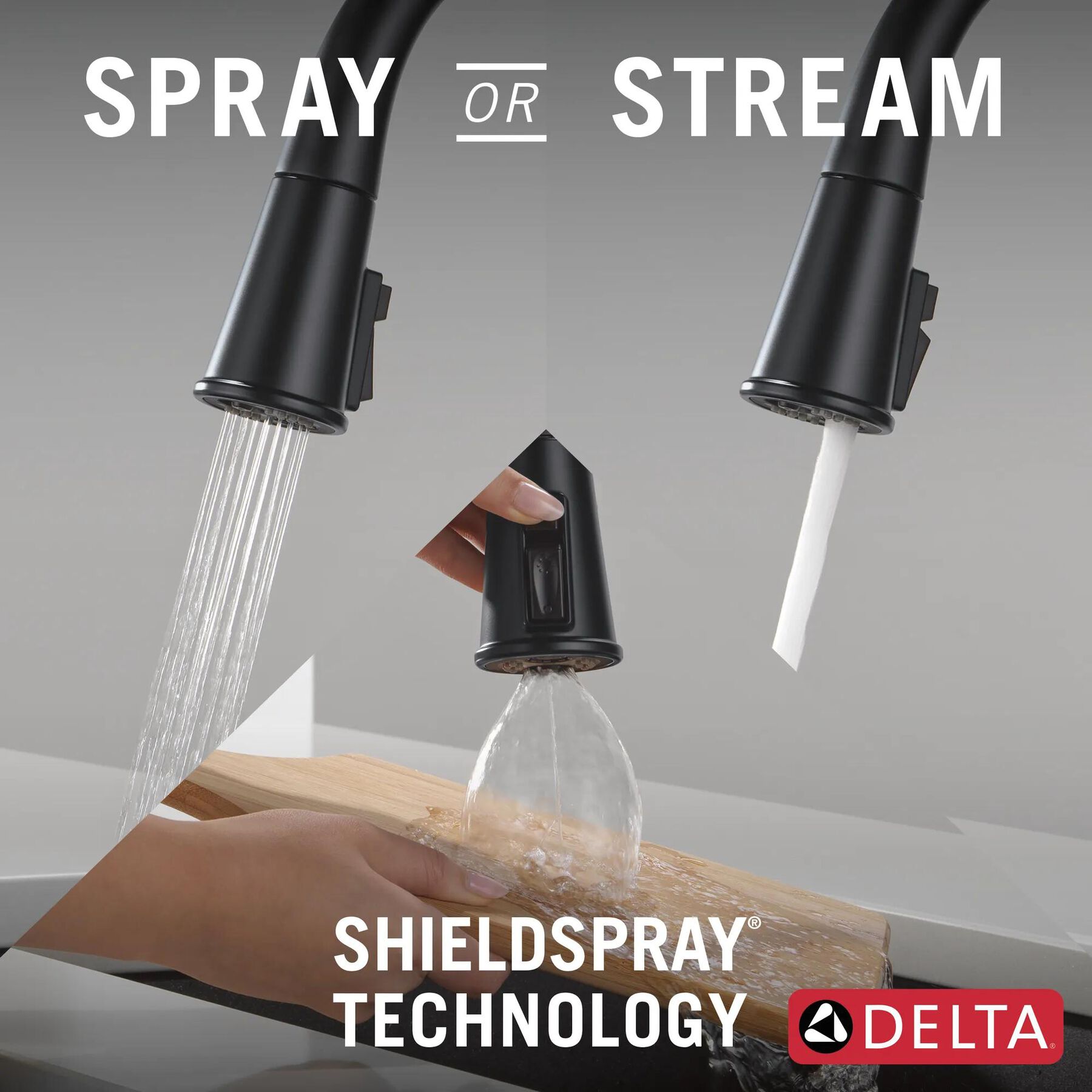 Single Handle Pull-Down Kitchen Faucet With ShieldSpray&reg;&nbsp;Technology in Matte Black
