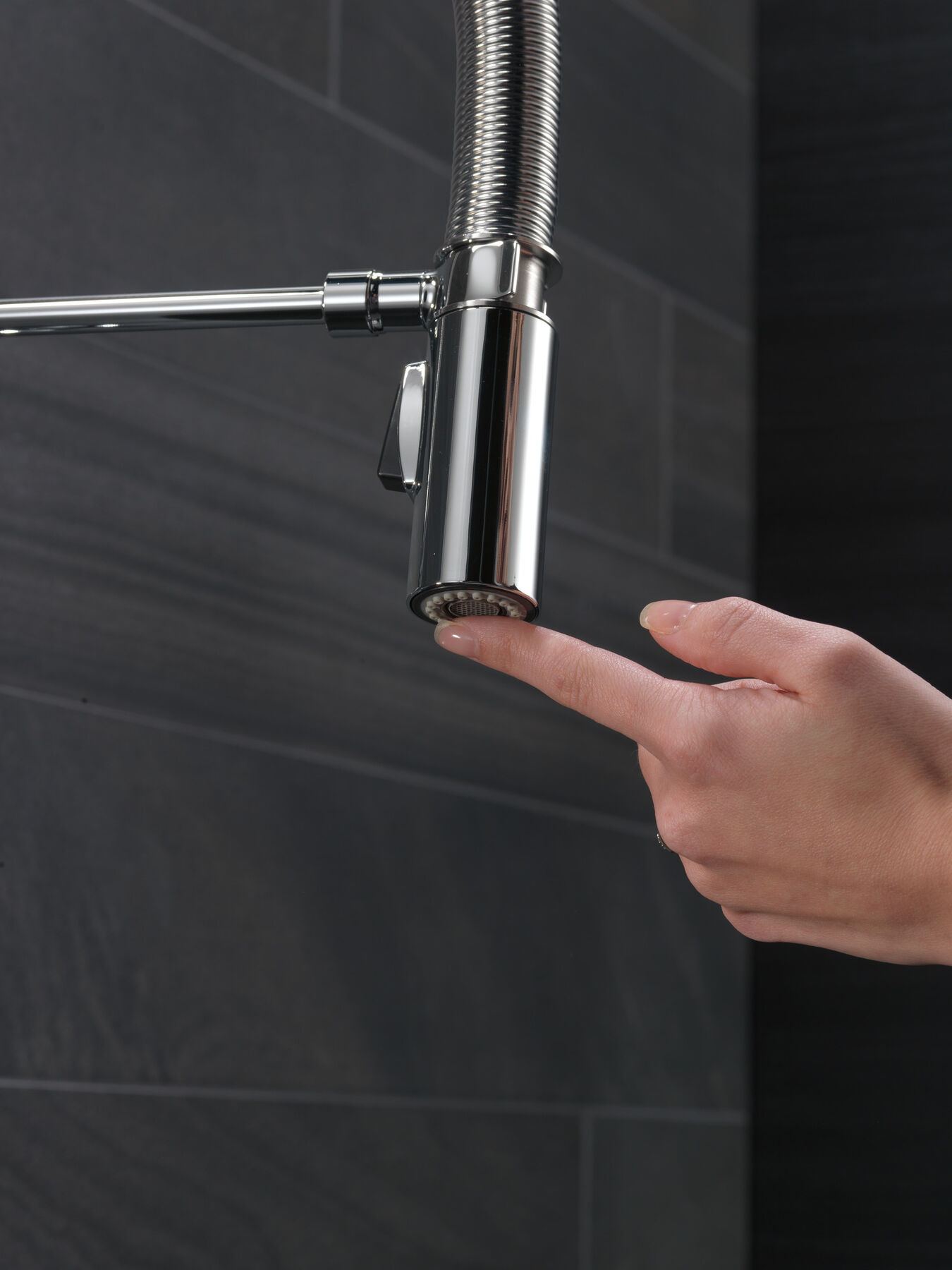 Single Handle Pull-Down Kitchen Faucet With Spring Spout