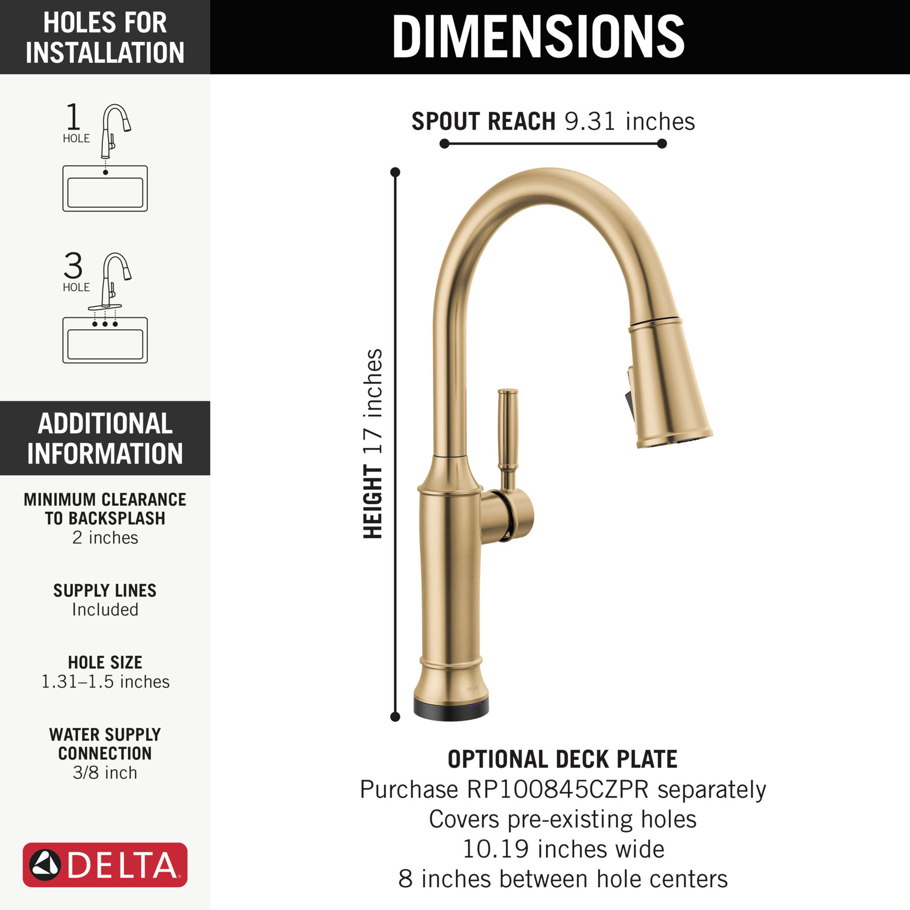 Touch<sub>2</sub>O&reg; Technology Kitchen Faucet with Touchless Technology