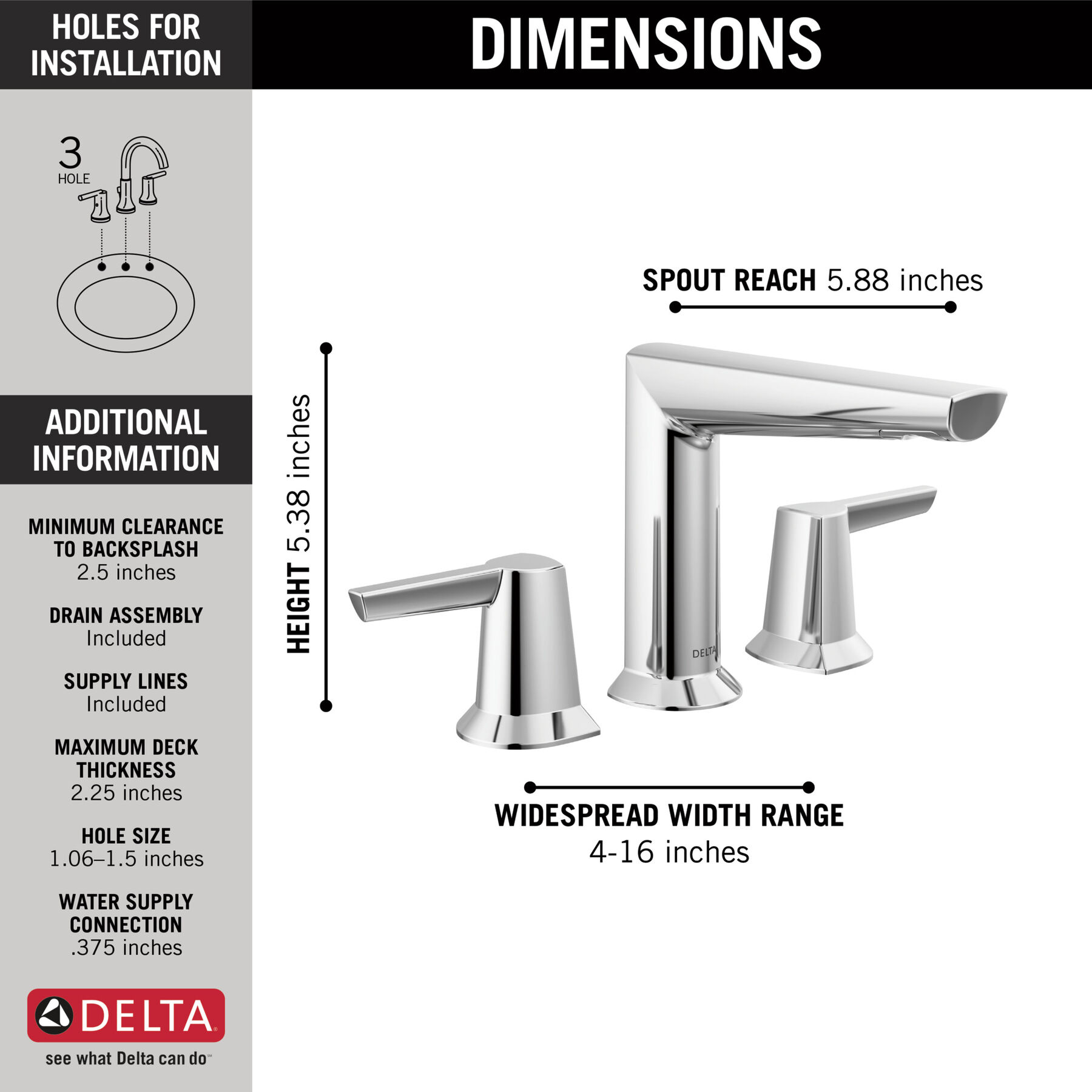 Two Handle Widespread Bathroom Faucet