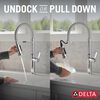 Single Handle Pull-Down Kitchen Faucet With Spring Spout