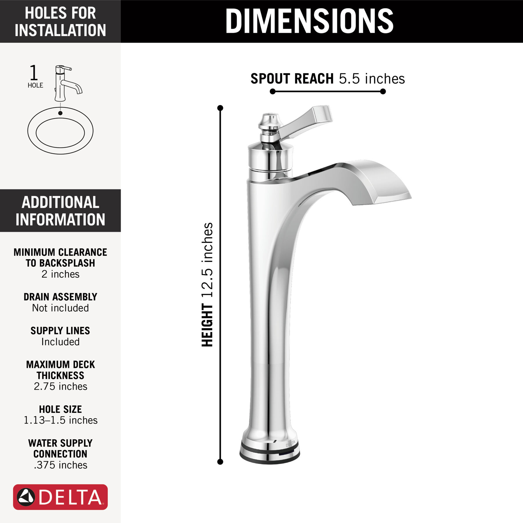 Touch2O.xt Vessel Bathroom Faucet 1L