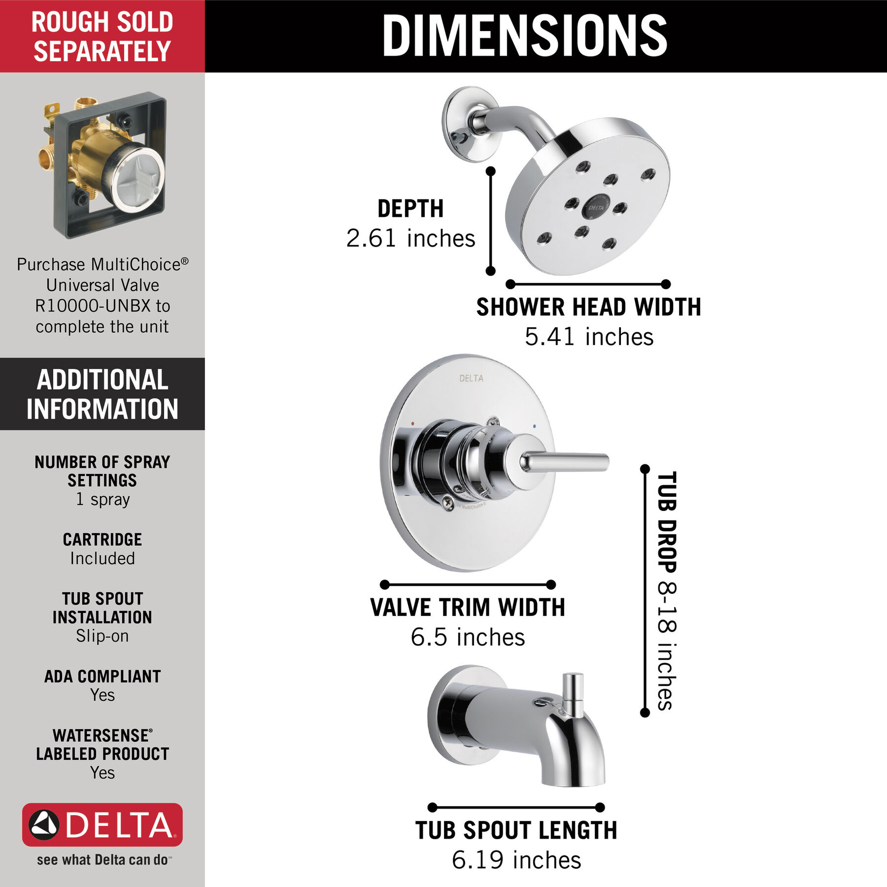 Monitor&reg; 14 Series H2Okinetic&reg; Tub & Shower Trim