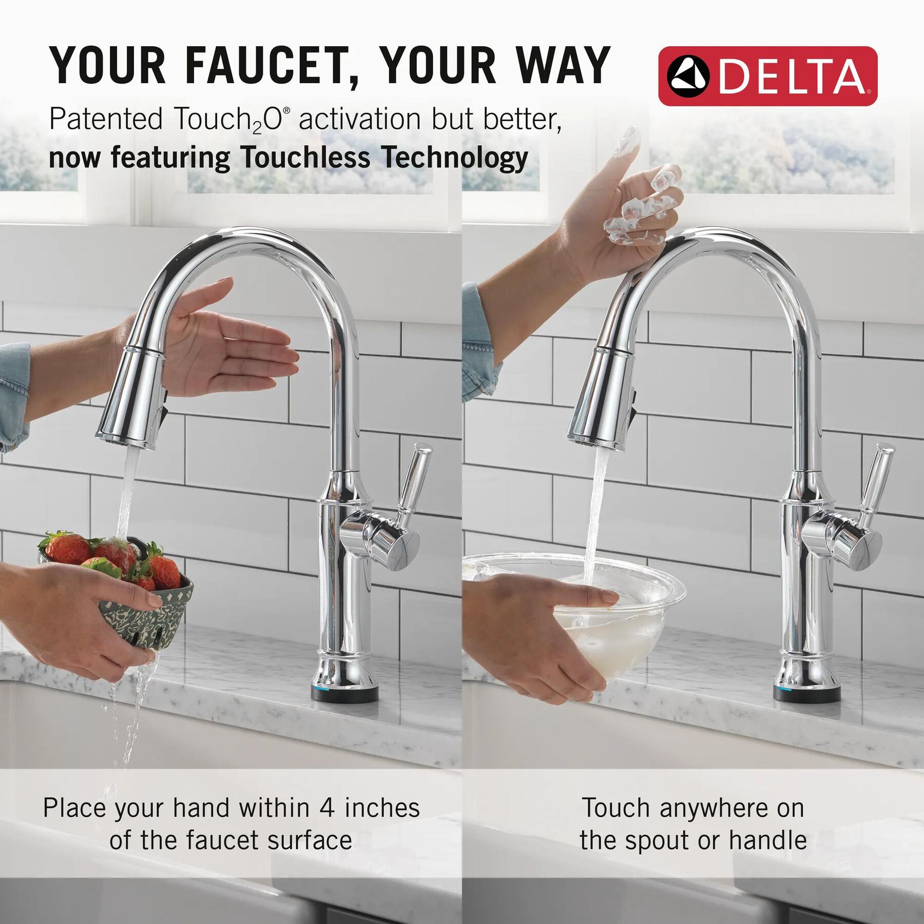 Touch<sub>2</sub>O&reg; Technology Kitchen Faucet with Touchless Technology