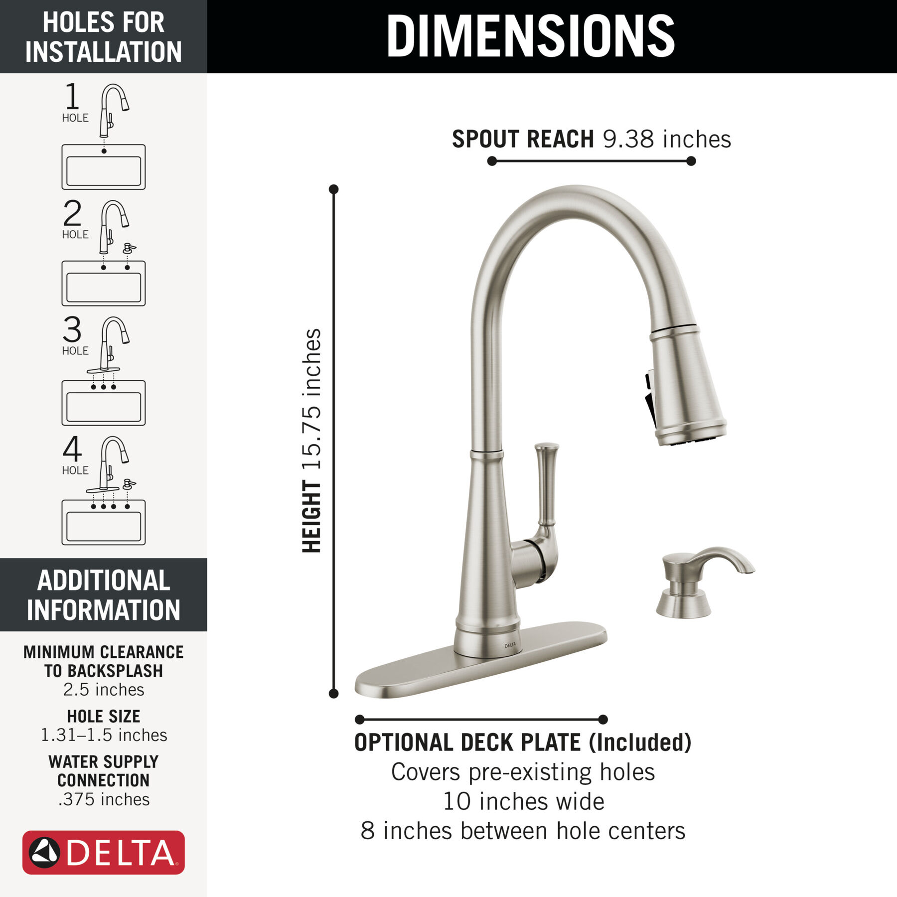 Single Handle Pull-Down Kitchen Faucet with Soap Dispenser and ShieldSpray&reg; Technology