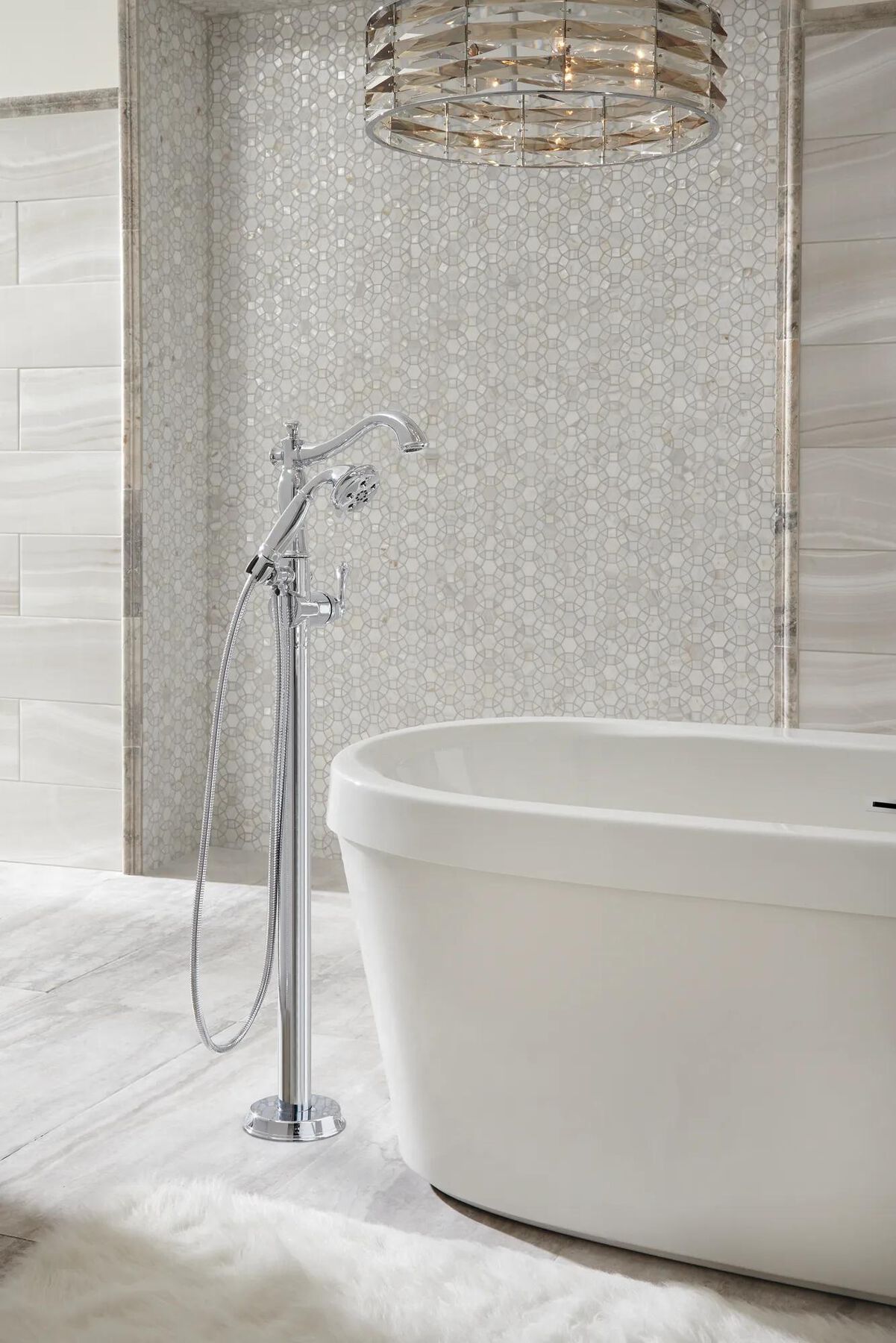 60" x 32" Freestanding Tub with Integrated Waste and Overflow
